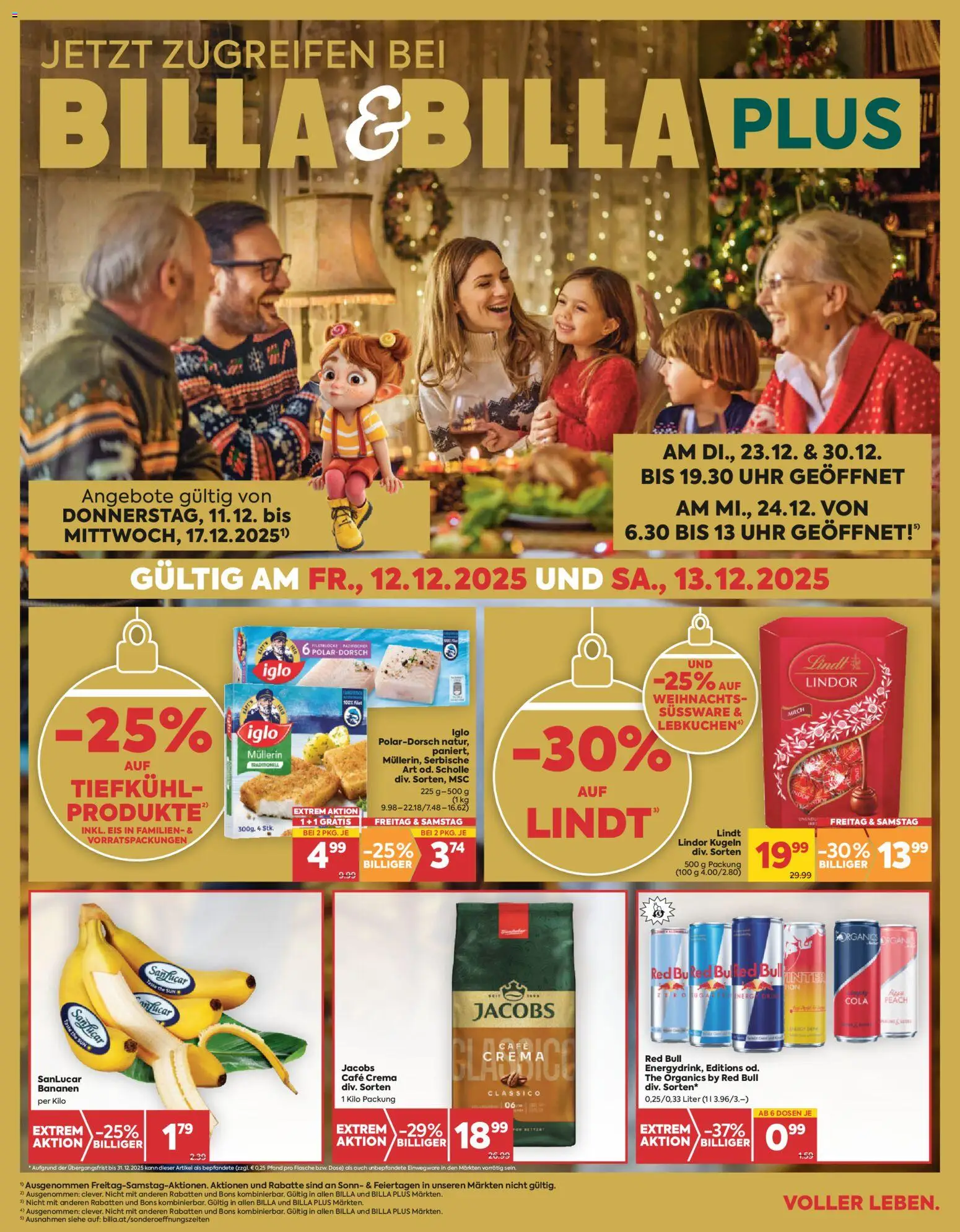 Billa Flugblatt - Salzburg gültig ab 11.12.2025 | Seite: 1 | Produkte: Eis, Uhr, Milch, Bananen
