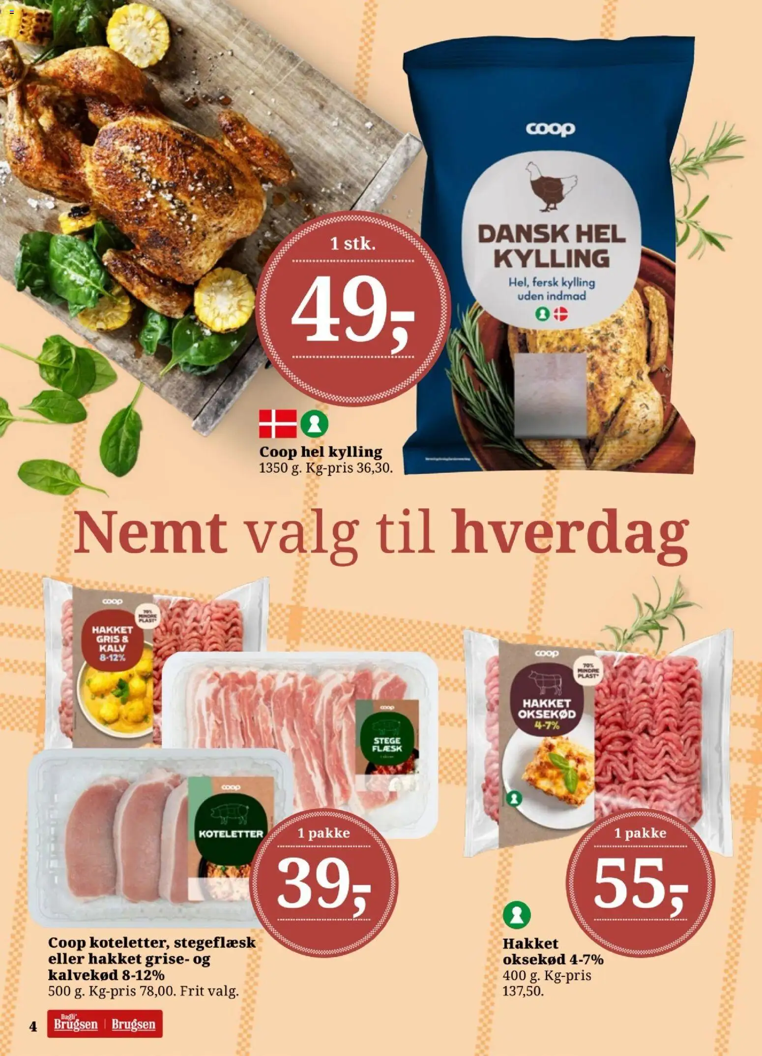 Dagli'Brugsen tilbudsavis – gyldig fra 13.02.2026 | Side: 4 | Produkter: Koteletter, Oksekød