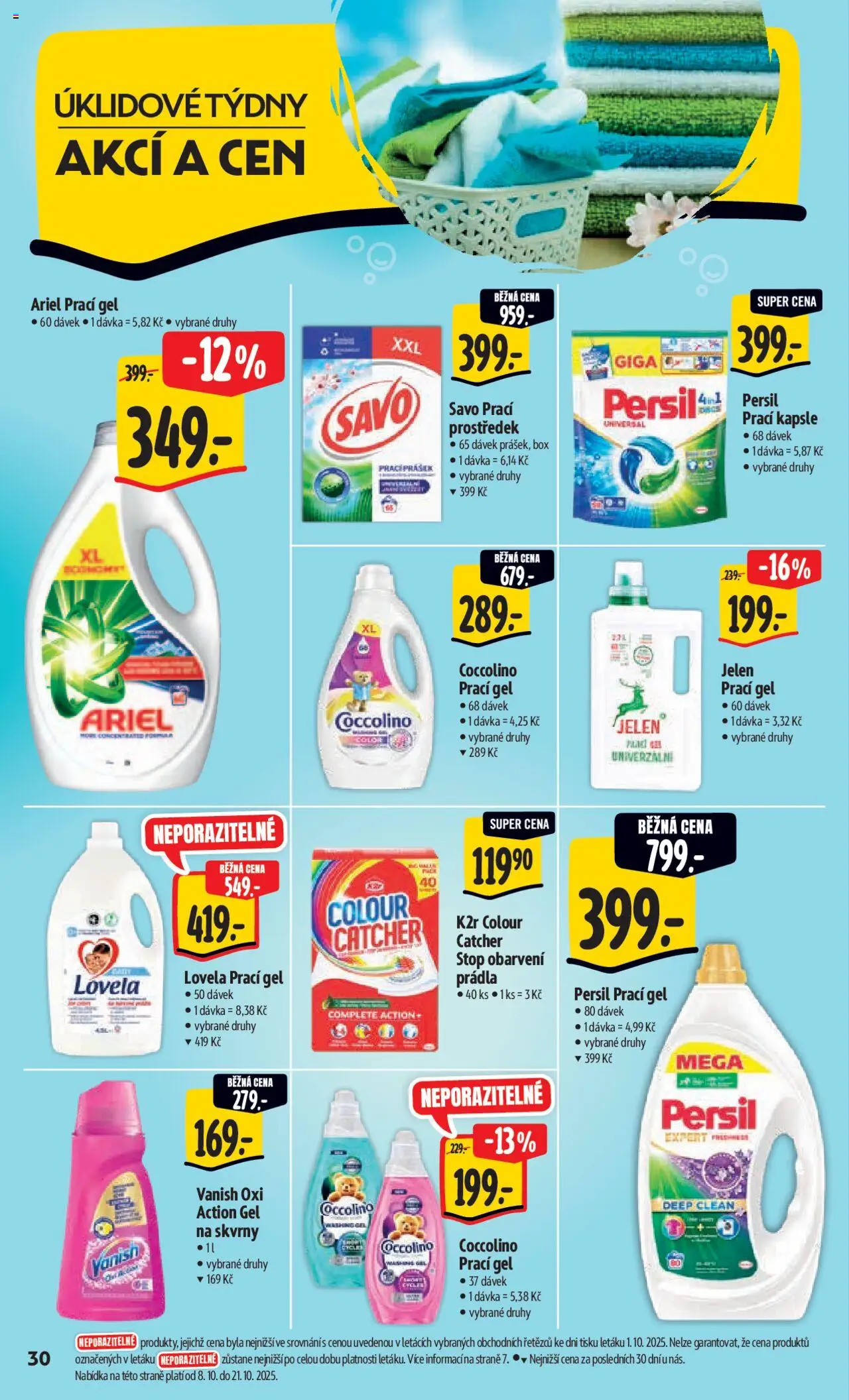 Albert leták - Hypermarket od 08.10.2025 | Strana: 39 | Produkty: Prací gel, Savo, Persil, Vanish