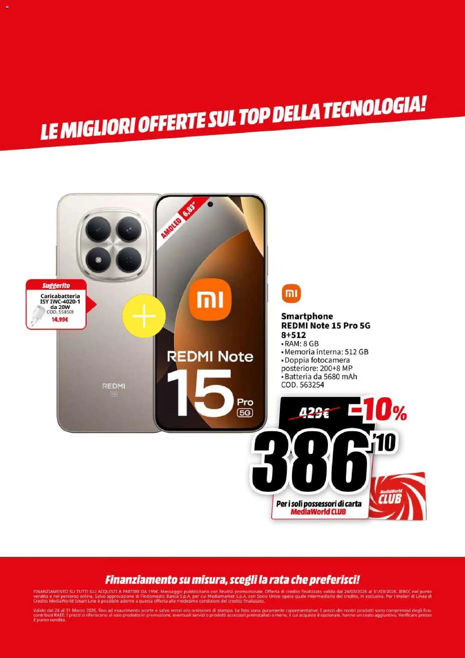 Volantino Media World del 24.03.2026 | Pagina: 33 | Prodotti: Top, Fotocamera, Stampa, Batteria