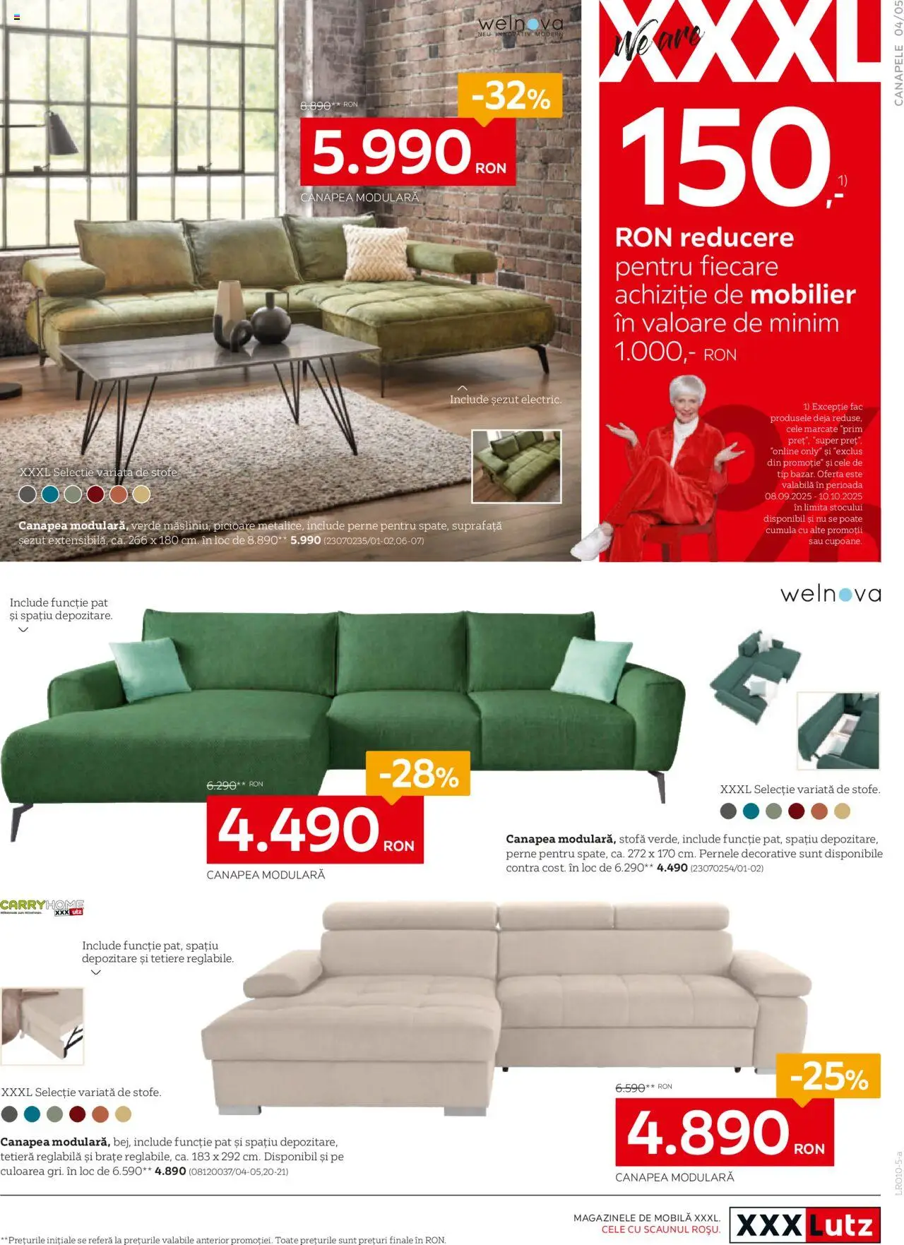 Noul catalog XXXLutz – valabil de la 06.10.2025 | Pagină: 5 | Produse: Pat, Canapea