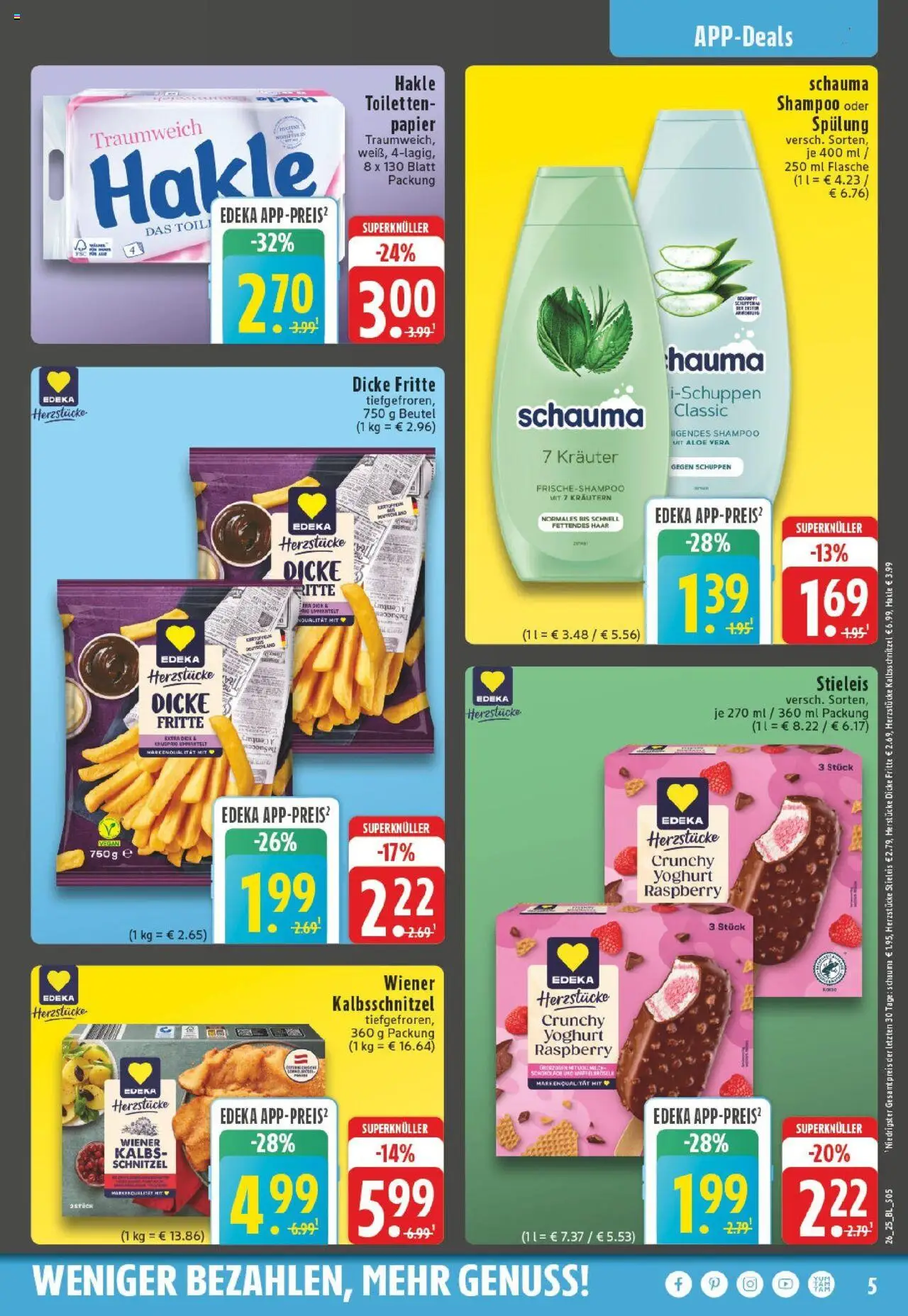 Edeka prospekt Erkrath - Hochdahl	 - gültig ab dem 22.06.2025 | Seite: 7 | Produkte: Schauma shampoo, Schnitzel, Kartoffeln, Toilettenpapier