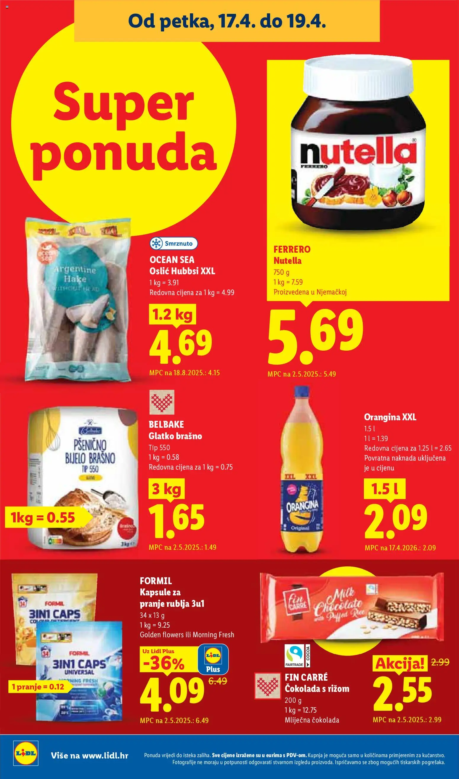 Lidl katalog | vrijedi od 13.04.2026 | Stranica: 72 | Proizvodi: Nutella, Čokolada, Oslić, Kapsule za pranje rublja