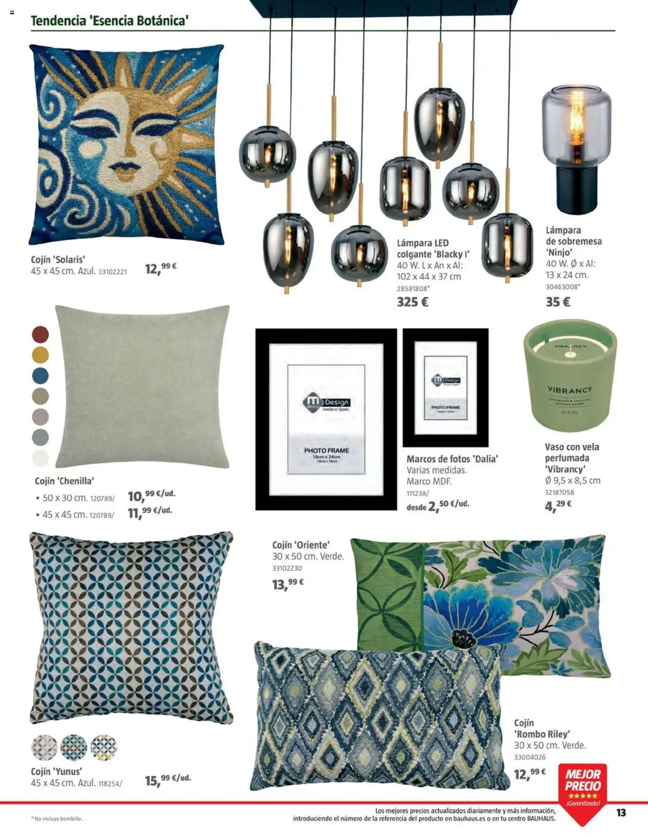 Bauhaus - Decoracion │ válido desde el 16.10.2025 | Página: 13 | Productos: Vela, Marco, Cojín, Lámpara