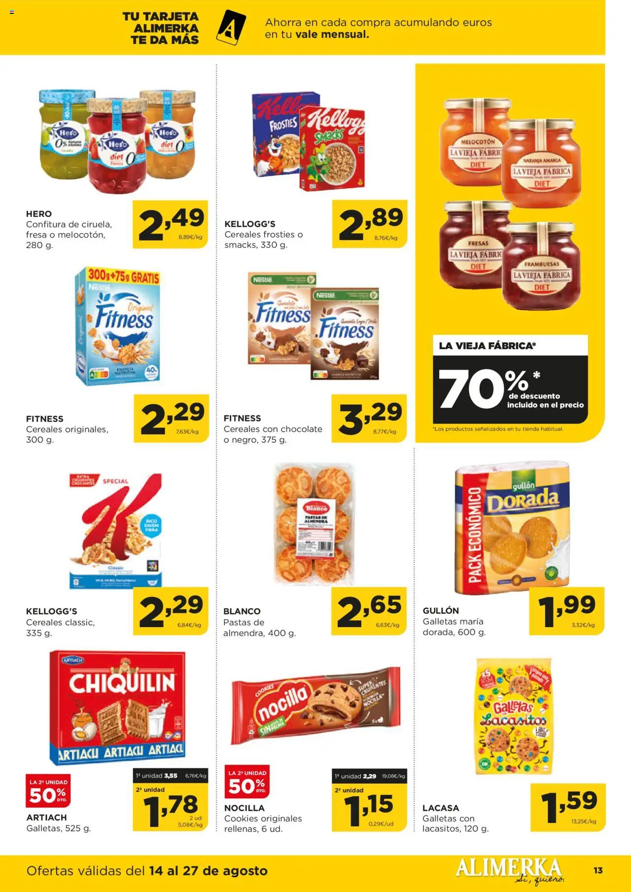 Alimerka folleto Castilla y León │ válido desde el 14.08.2025 | Página: 15 | Productos: Chocolate, Cereales, Té, Galletas