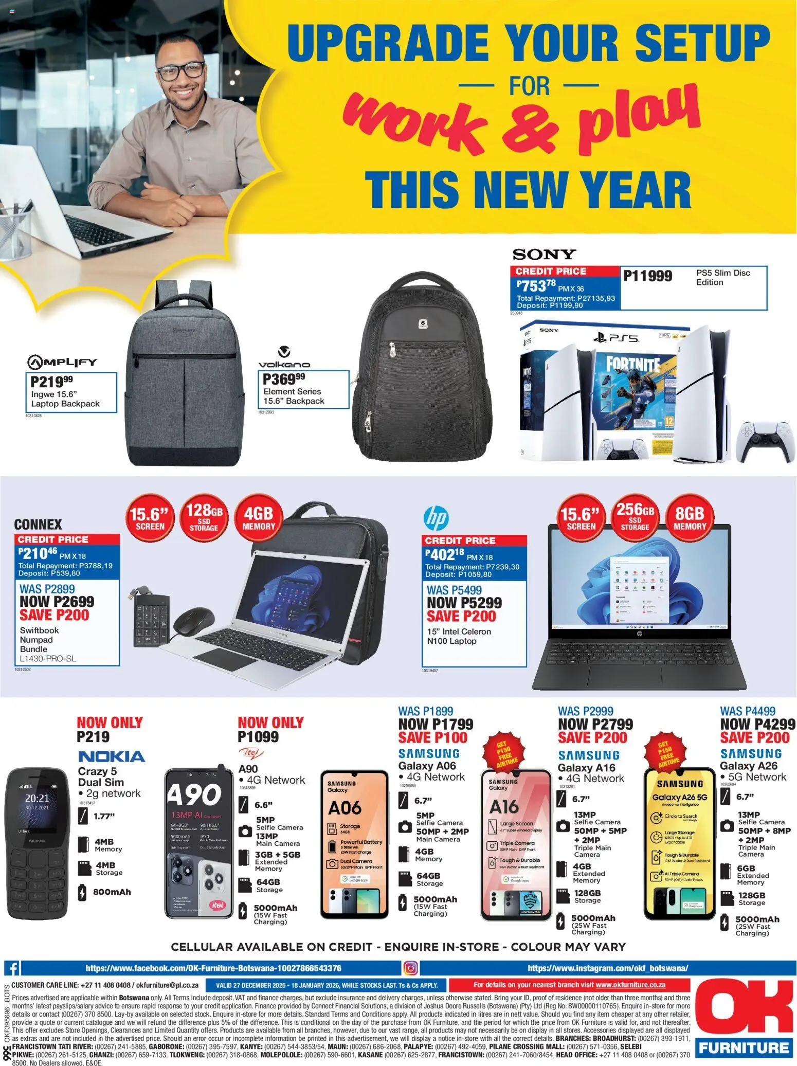 New OK Furniture catalogue – valid from 27.12.2025 | Page: 12 | Products: Sim, Backpack, Laptop, Battery