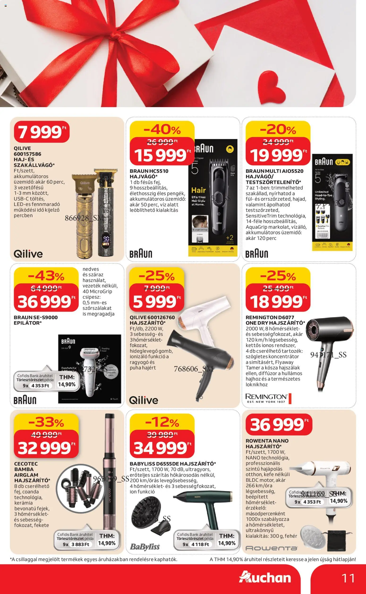 Auchan akciós ujság - amely érvényes a következő dátumtól: 05.02.2026 | Oldal: 11 | Termékek: Hajvágó, Kefe, Diffúzor