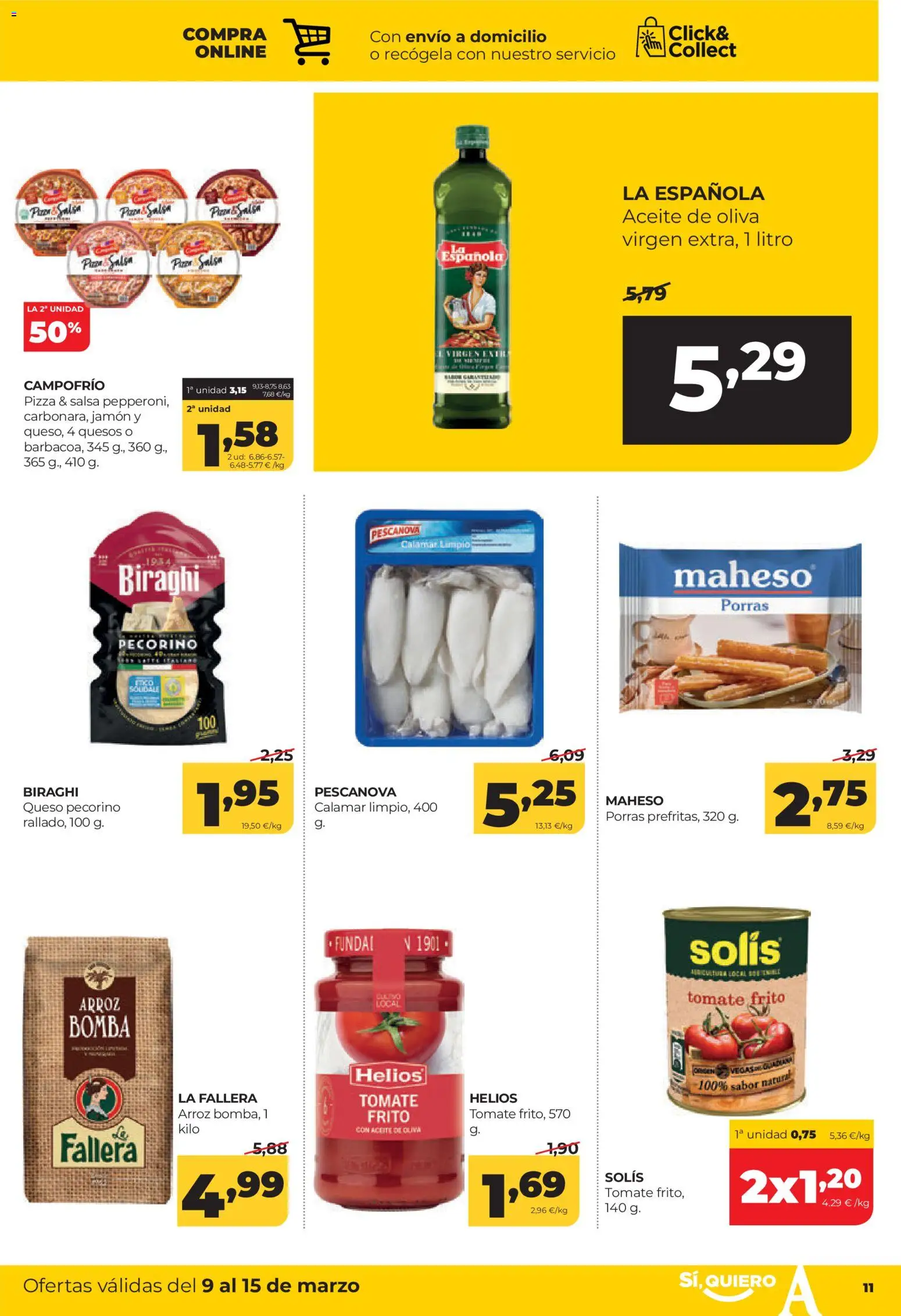 Alimerka folleto Castilla y León │ válido desde el 09.03.2026 | Página: 11 | Productos: Queso, Aceite, Jamón, Arroz