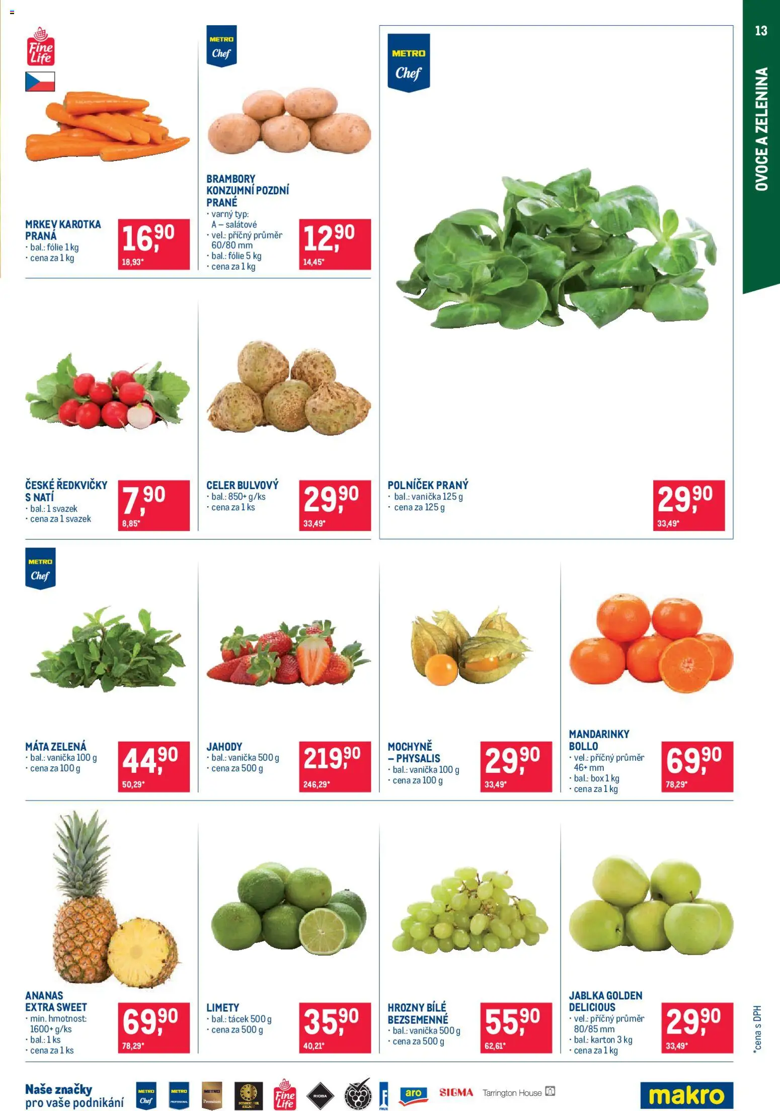Makro leták - Pro milovníky jídla od 17.12.2025 | Strana: 13 | Produkty: Physalis, Zelenina, Celer, Hrozny