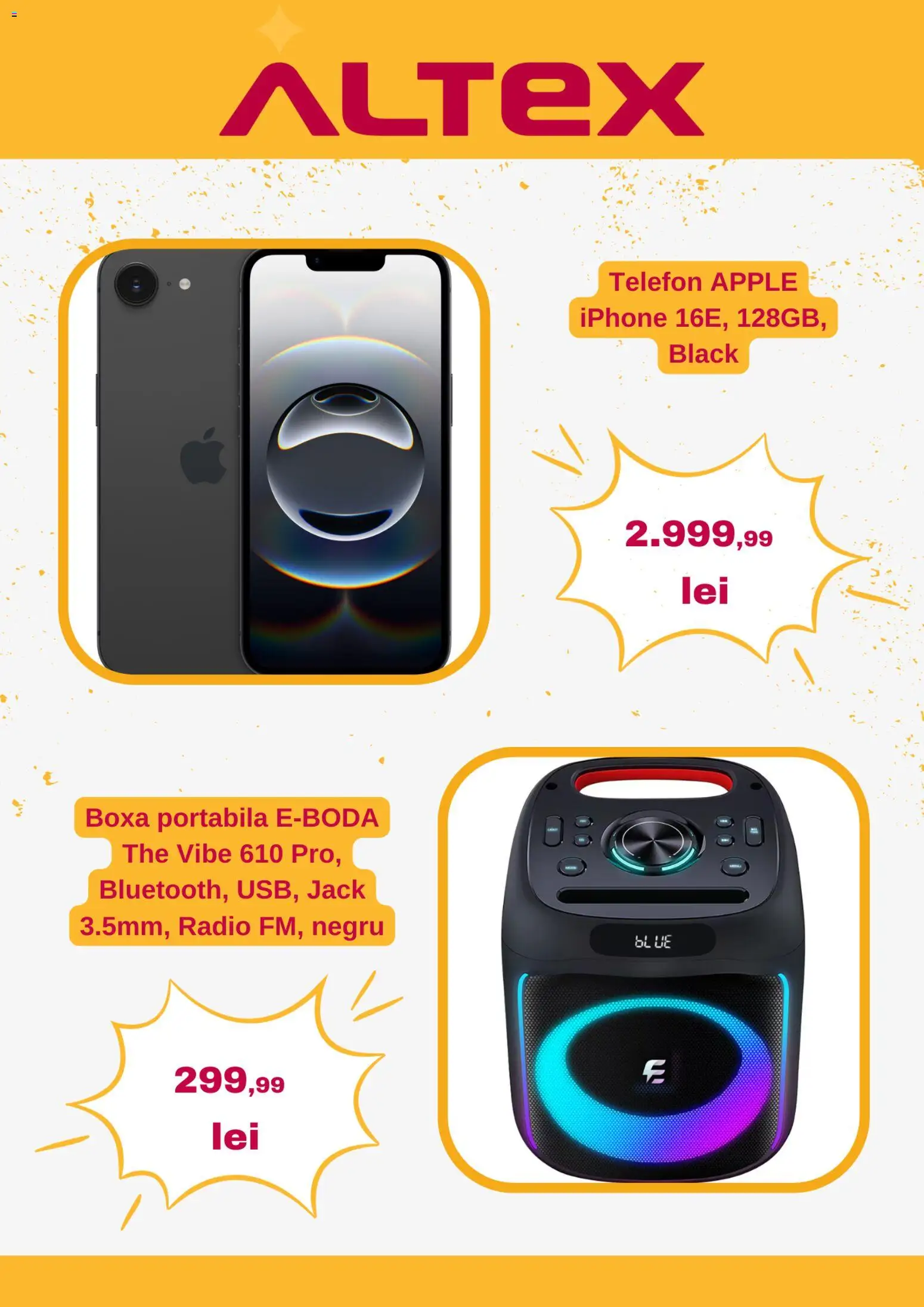 Noul catalog Altex – valabil de la 29.01.2026 | Pagină: 2 | Produse: Telefon, Radio, Apple, Boxă portabilă