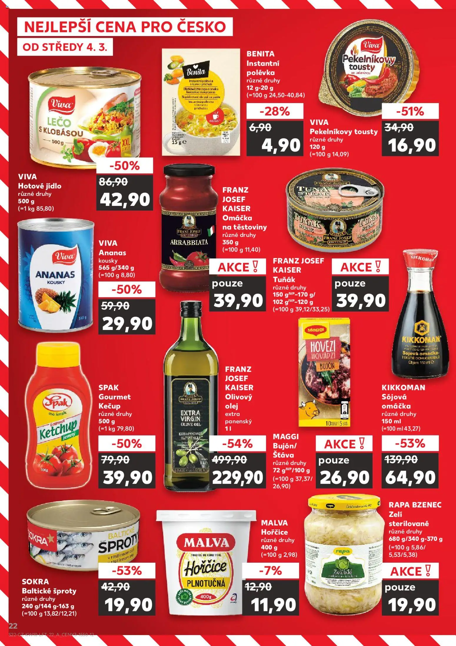 Kaufland leták od 04.03.2026 | Strana: 22 | Produkty: Gourmet, Těstoviny, Ananas, Hořčice