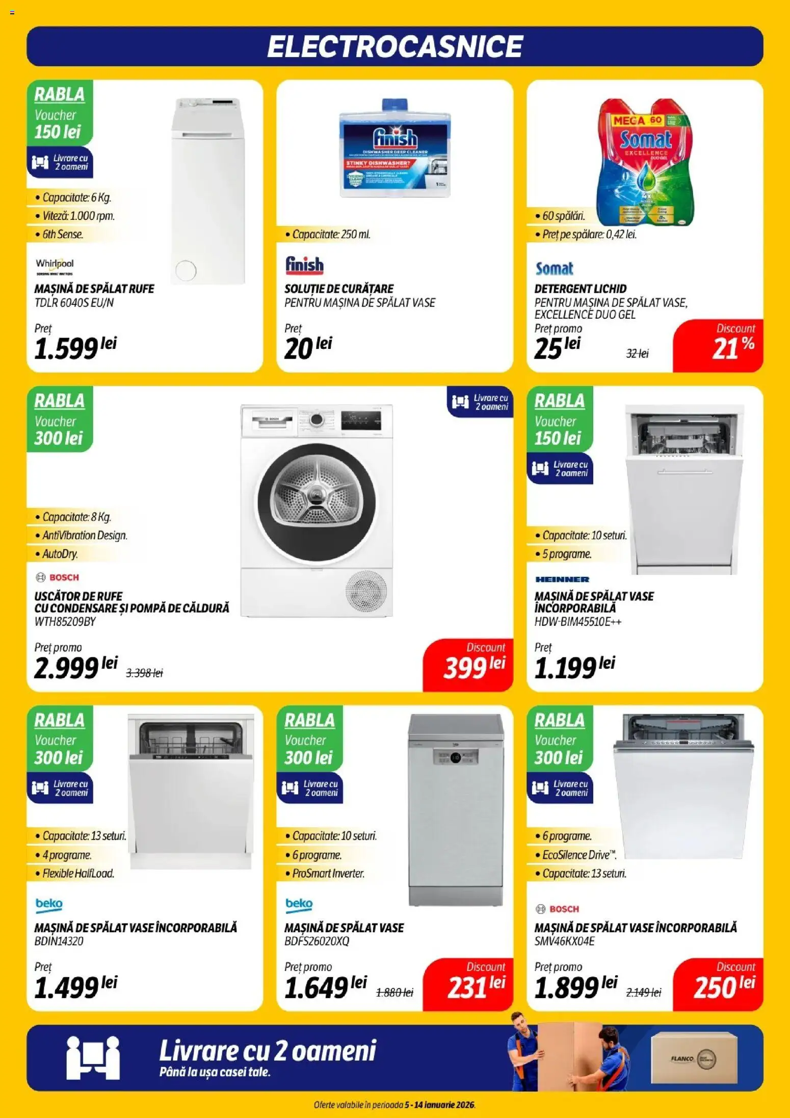 Noul catalog Flanco – valabil de la 05.01.2026 | Pagină: 14 | Produse: Mașină De Spălat, Mașină De Spălat Vase, Detergent, Demlik