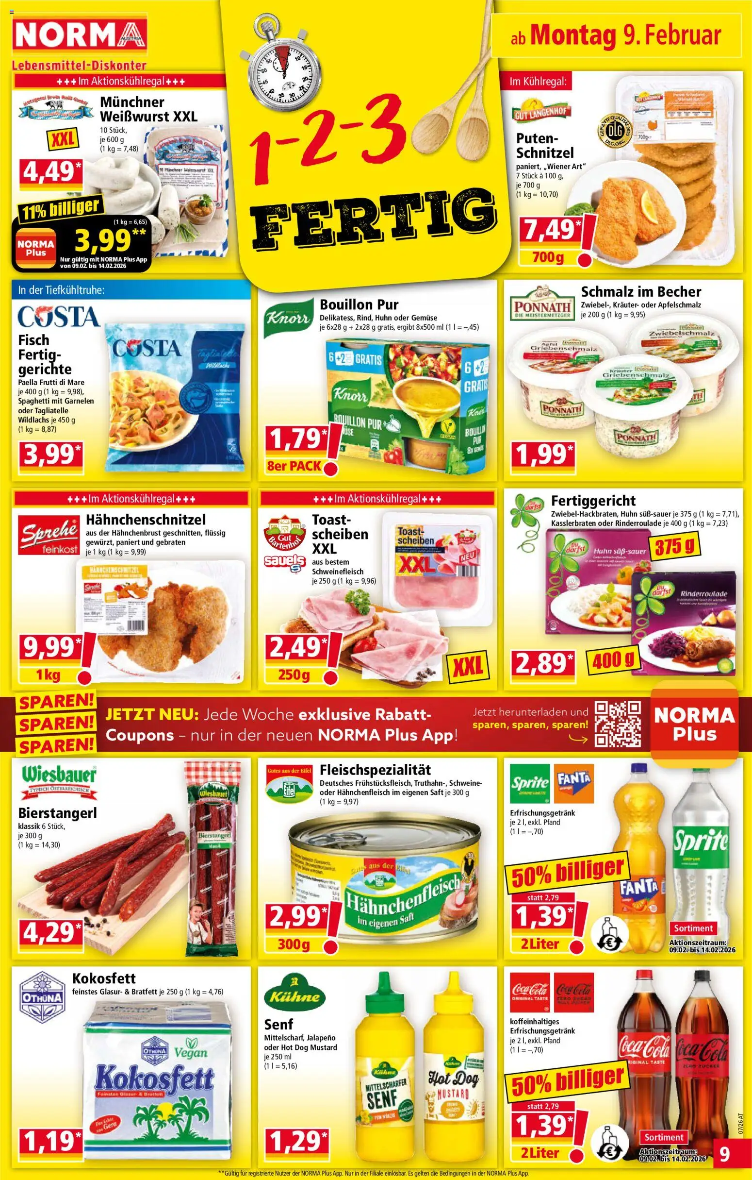 Norma Flugblatt gültig ab 09.02.2026 | Seite: 9 | Produkte: Gemüse, Dolce gusto kapszula, Saft, Fisch