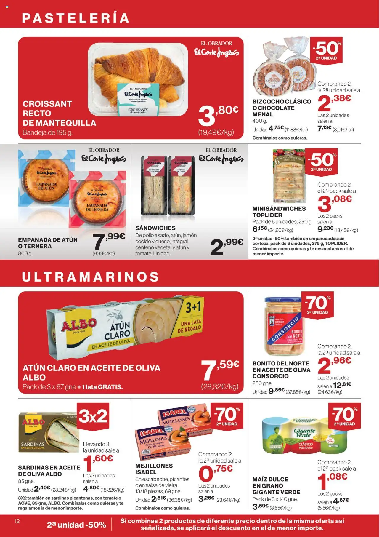 Hipercor catálogo │ válido desde el 19.06.2025 | Página: 12 | Productos: Jamón, Croissant, Συσκευή ροής, Bandeja