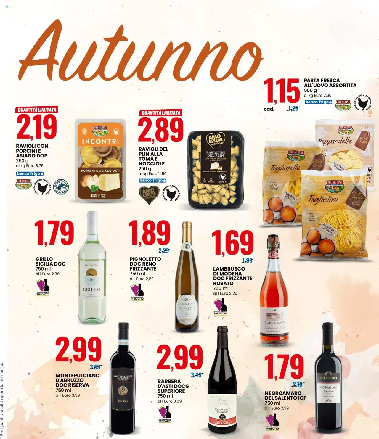 Volantino Eurospin del 09.10.2025 | Pagina: 3 | Prodotti: Uova, Pasta, Nocciole, Ravioli