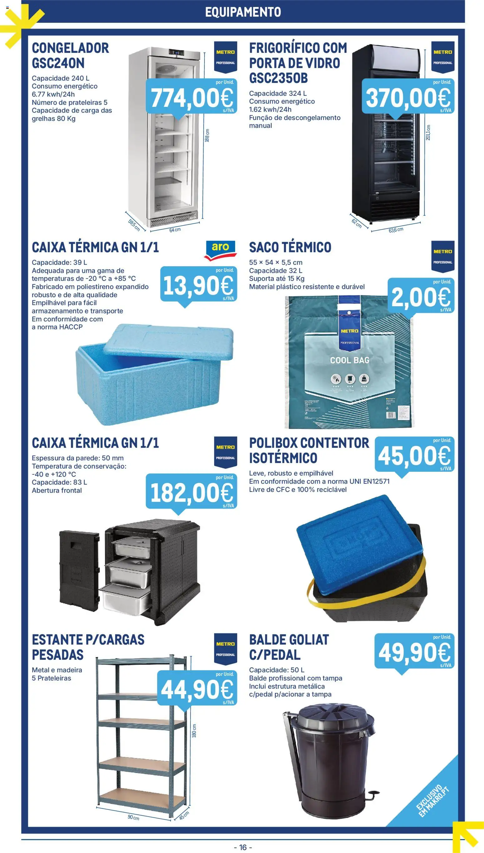 Makro folheto │ válido de 13.01.2026 | Página: 16 | Produtos: Porta, Frigorífico, Balde, Caixa