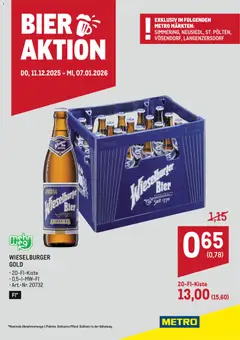 Metro Wieselburger Bieraktion ab 11.12.2025 gültig
