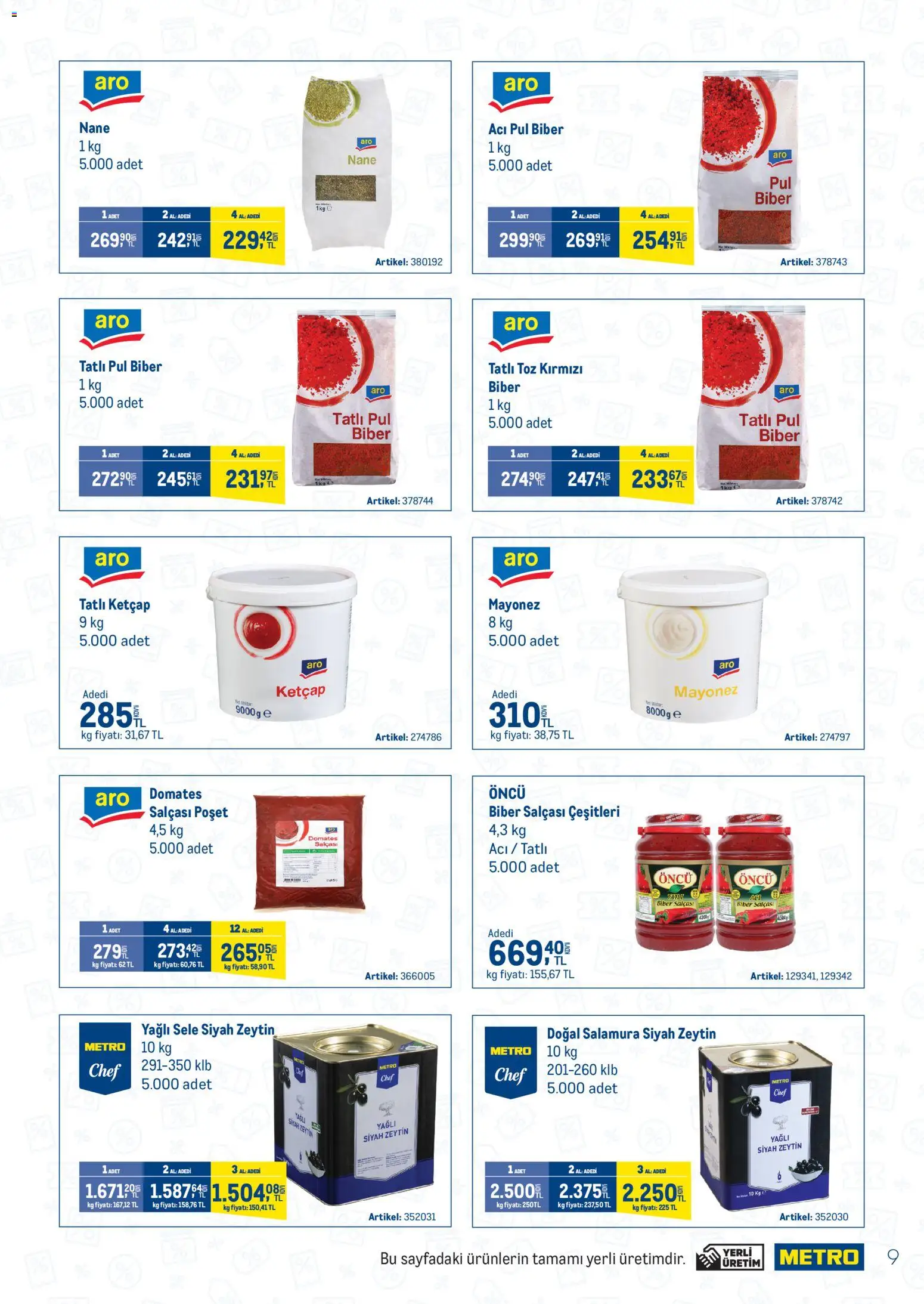 Metro - İşletmelerin En Temel İhtiyaçları Metro'da Çok Avantajlı - 28.10.2025 tarihinden itibaren geçerlidir | Sayfa: 9 | Ürünler: Domates, Mayonez, Zeytin, Nane