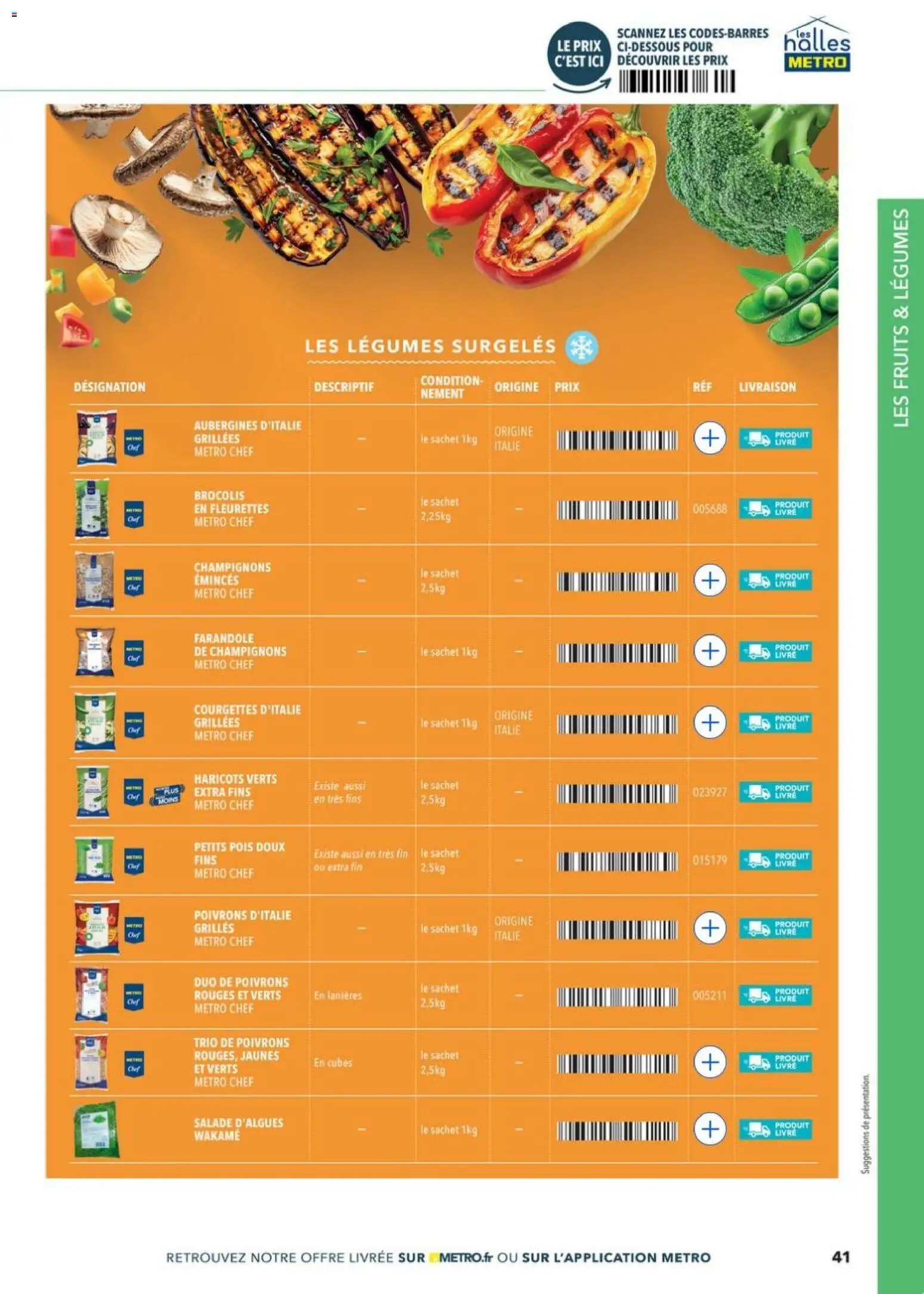 {H1} | Page: 41 | Produits: Salade, Haricots verts, Pois, Livre