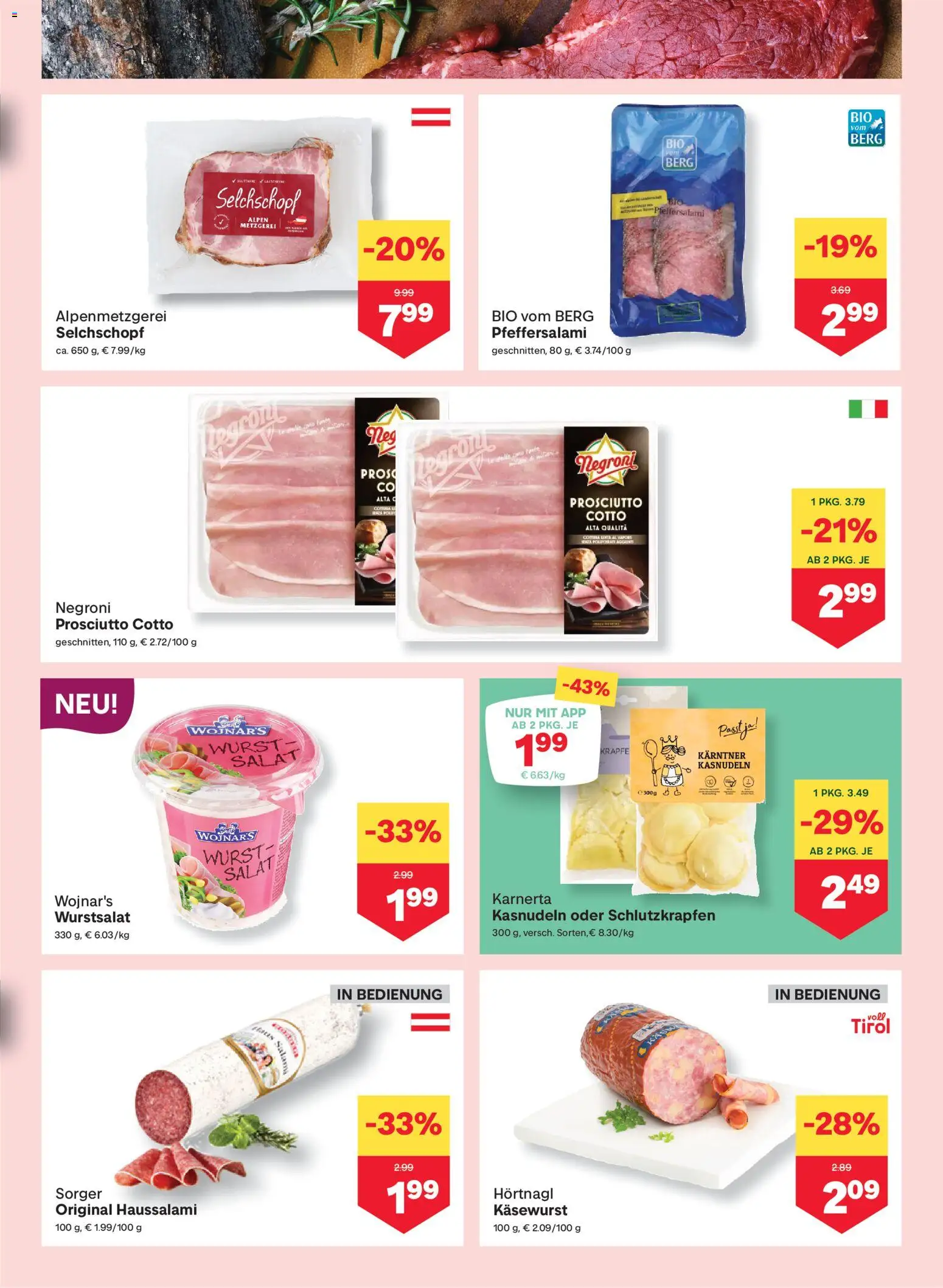 MPREIS Absam gültig ab 06.03.2026 | Seite: 3 | Produkte: Salat, Wurst, Salami