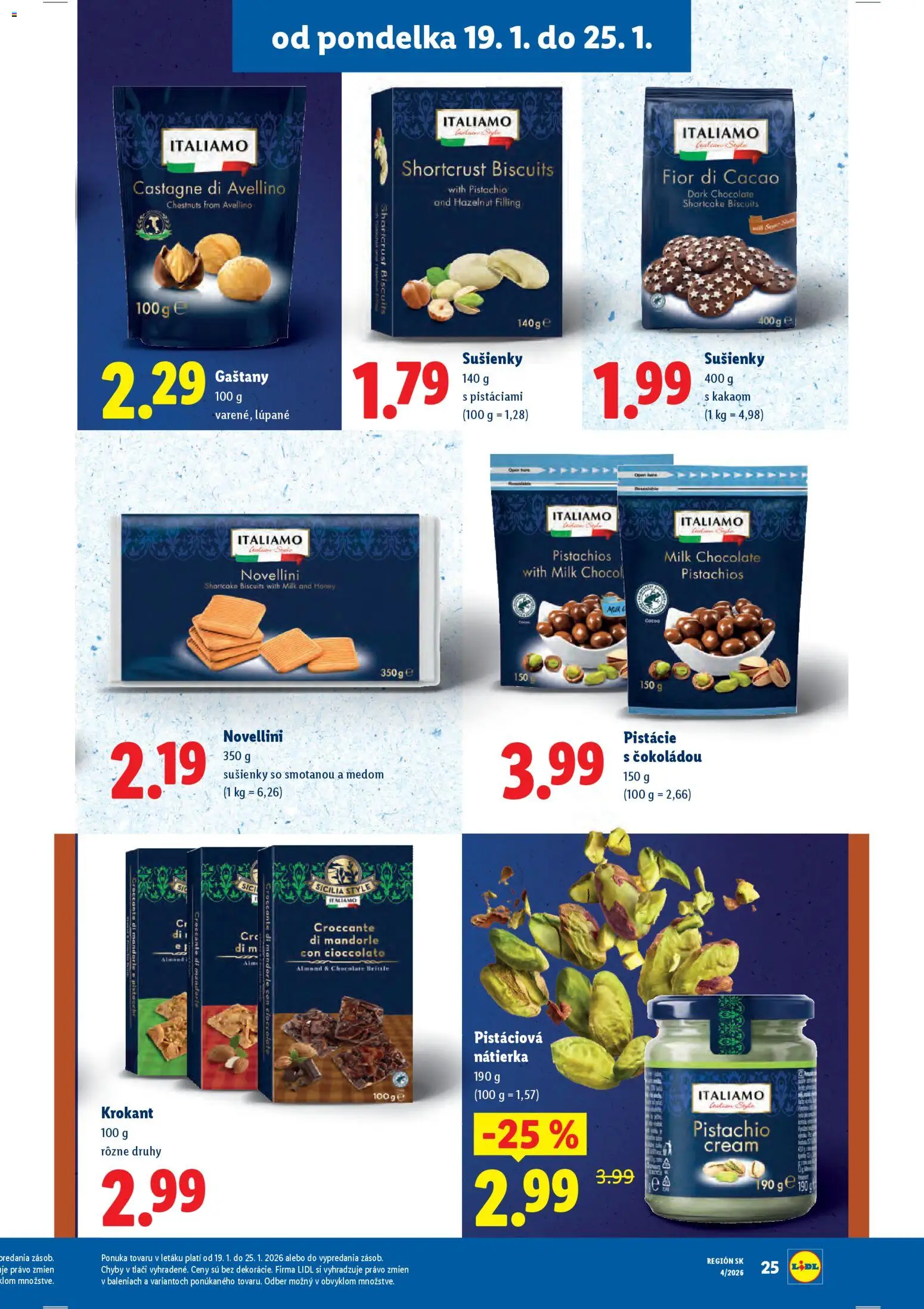 Nové Lidl akcie – leták je platný od 22.01.2026 | Strana: 61 | Produkty: Gaštany, Pistácie