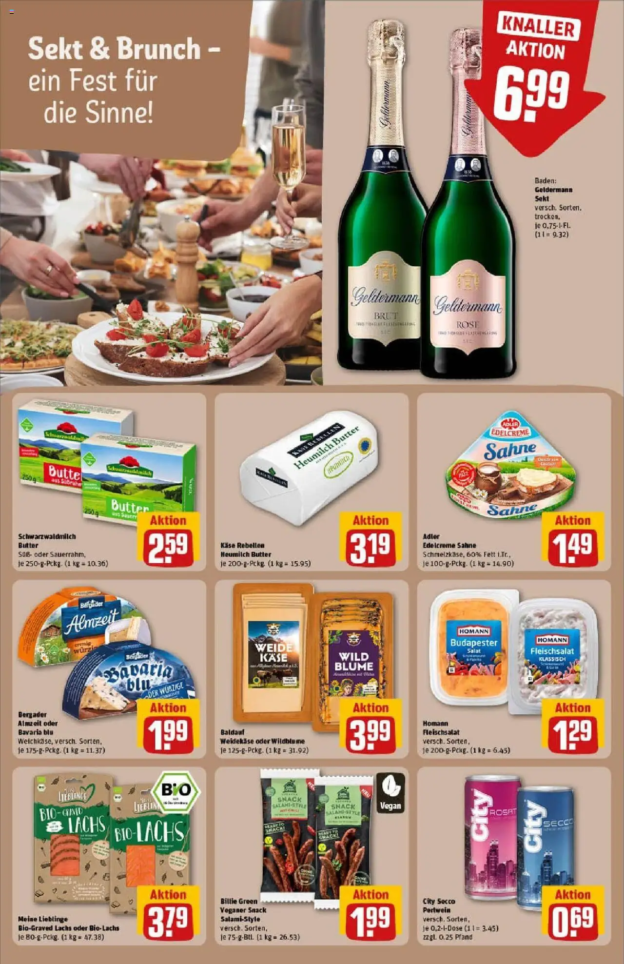 Rewe prospekt Ludwigshafen / Rheingönheim	 - gültig ab dem 06.07.2025 | Seite: 17 | Produkte: Butter, Sekt, Lachs, Sahne