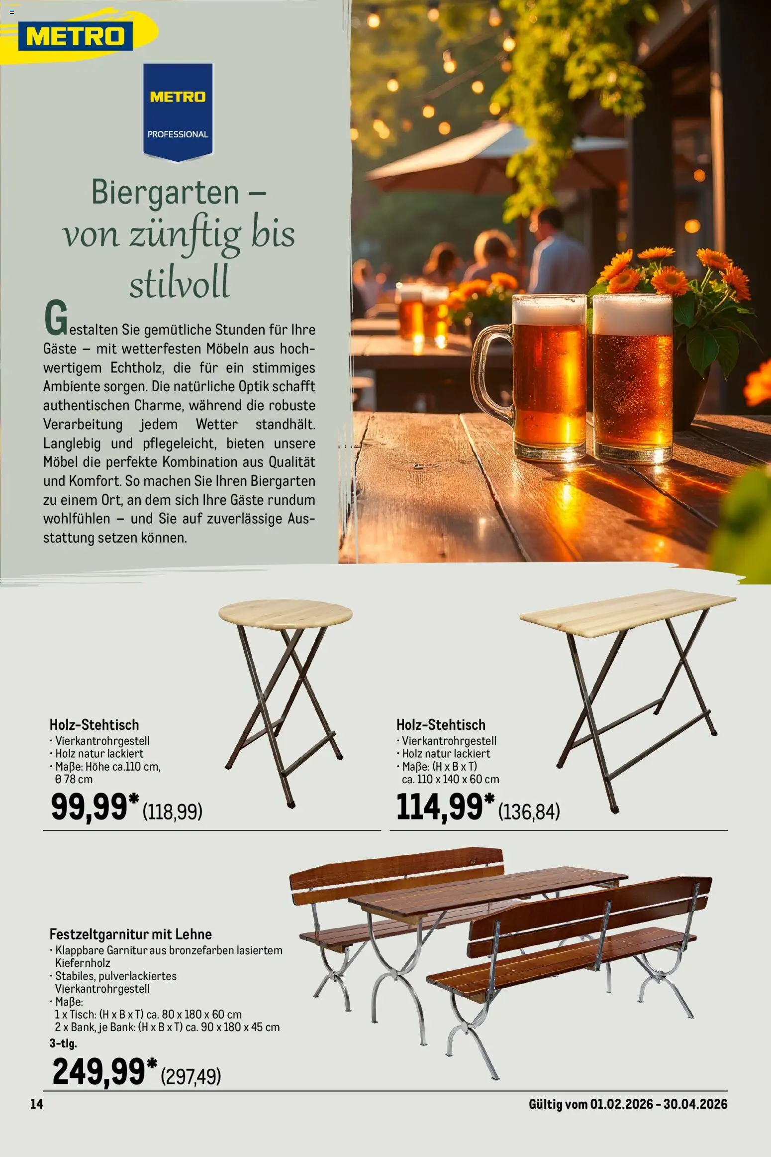 Metro Outdoor für Profis – gültig ab 01.02.2026 | Seite: 14 | Produkte: Tisch