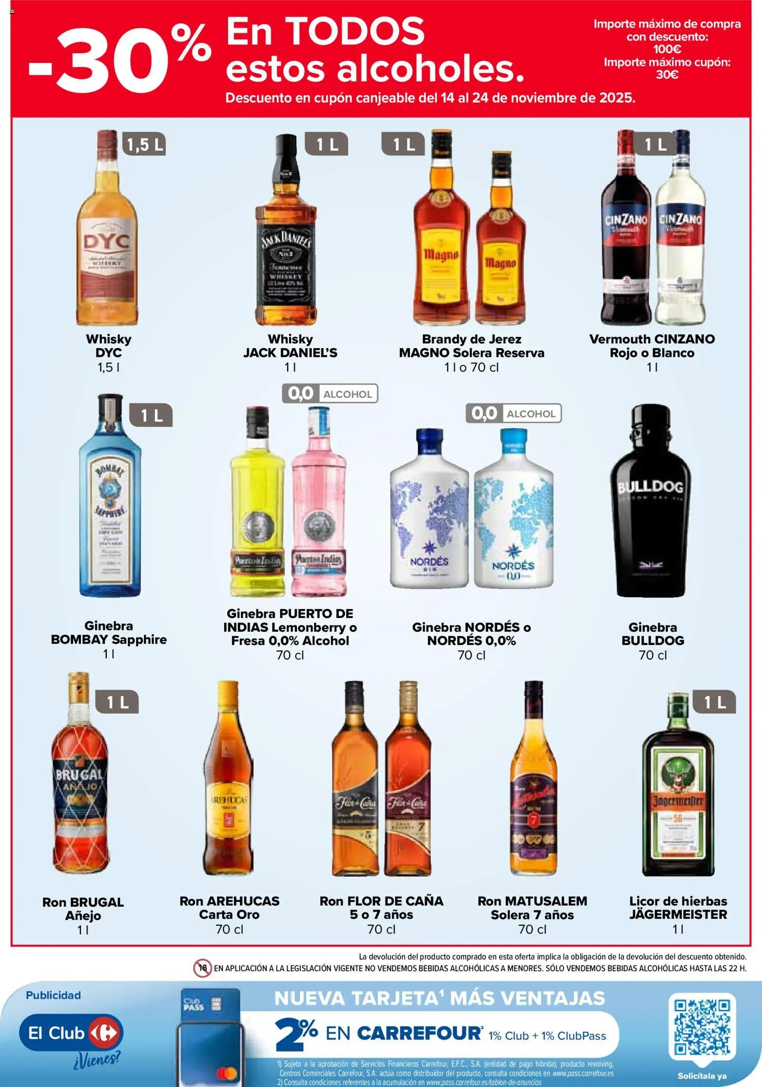 Carrefour folleto │ válido desde el 28.10.2025 | Página: 50 | Productos: Licor, Ginebra, Whisky, Μαύρο πιπέρι