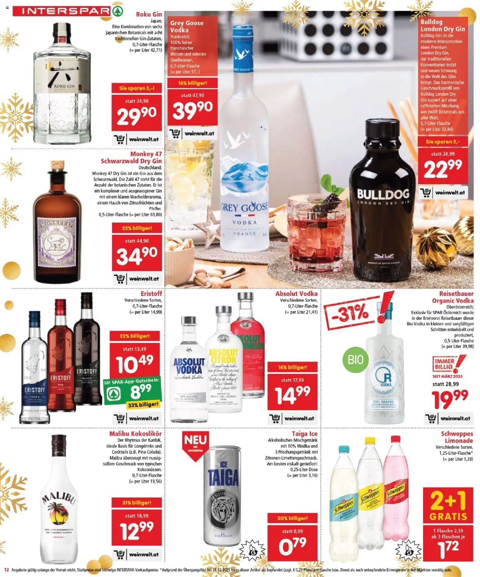 Interspar Flugblatt - Burgenland gültig ab 18.12.2025 | Seite: 12 | Produkte: Gin, Wodka