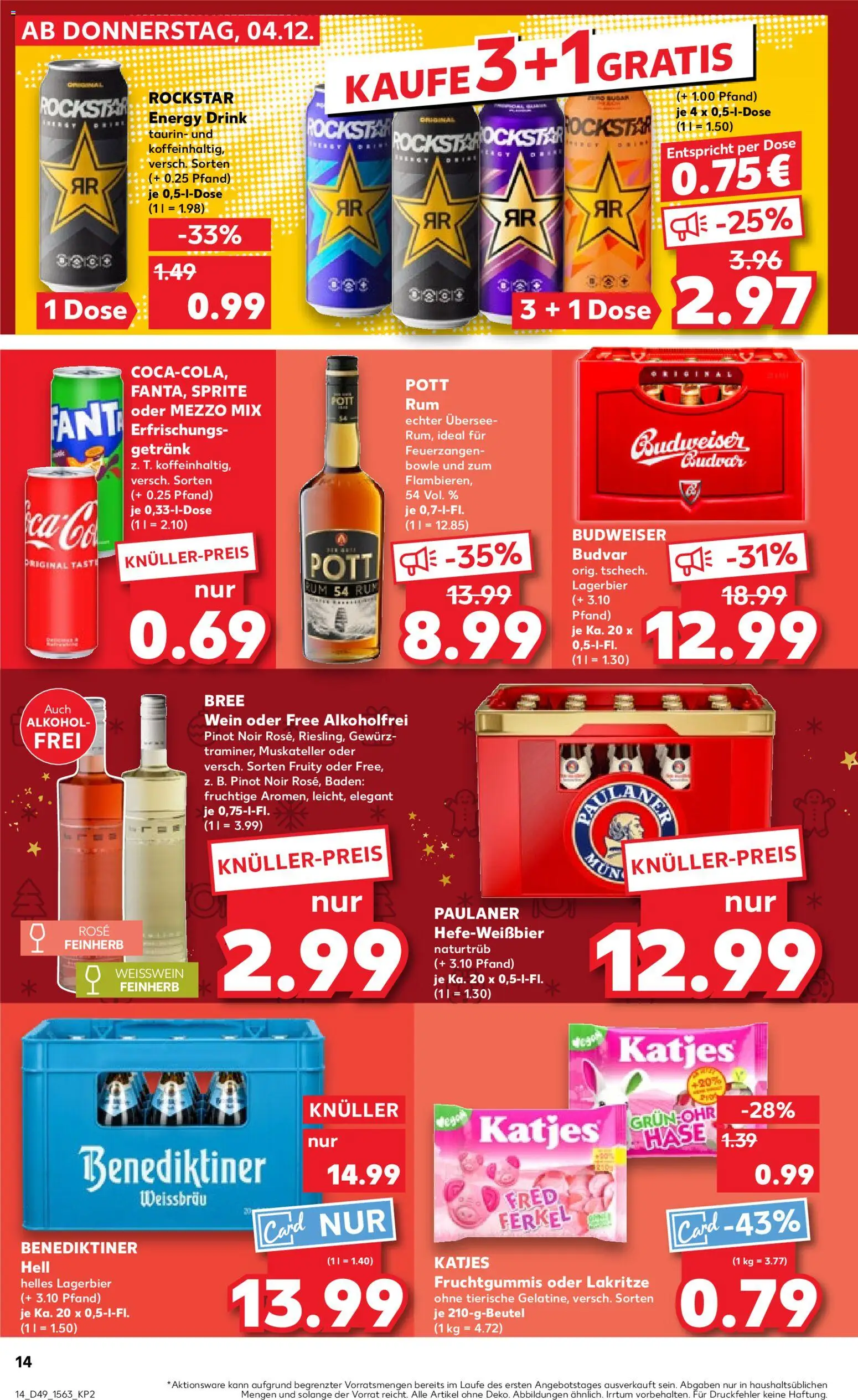 Kaufland prospekt Hamburg	 – gültig ab 07.12.2025 | Seite: 14 | Produkte: Sprite, Weißwein, Katjes, Wein