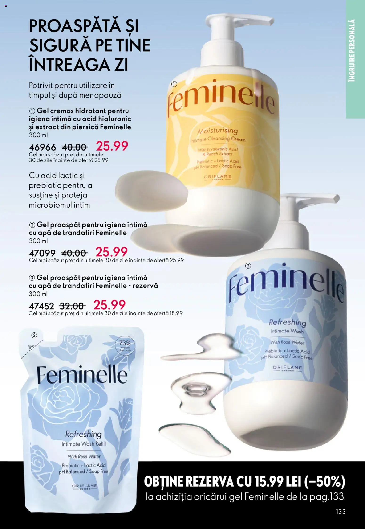 Noul catalog Oriflame – valabil de la 25.03.2026 | Pagină: 133 | Produse: Piersică, Apă