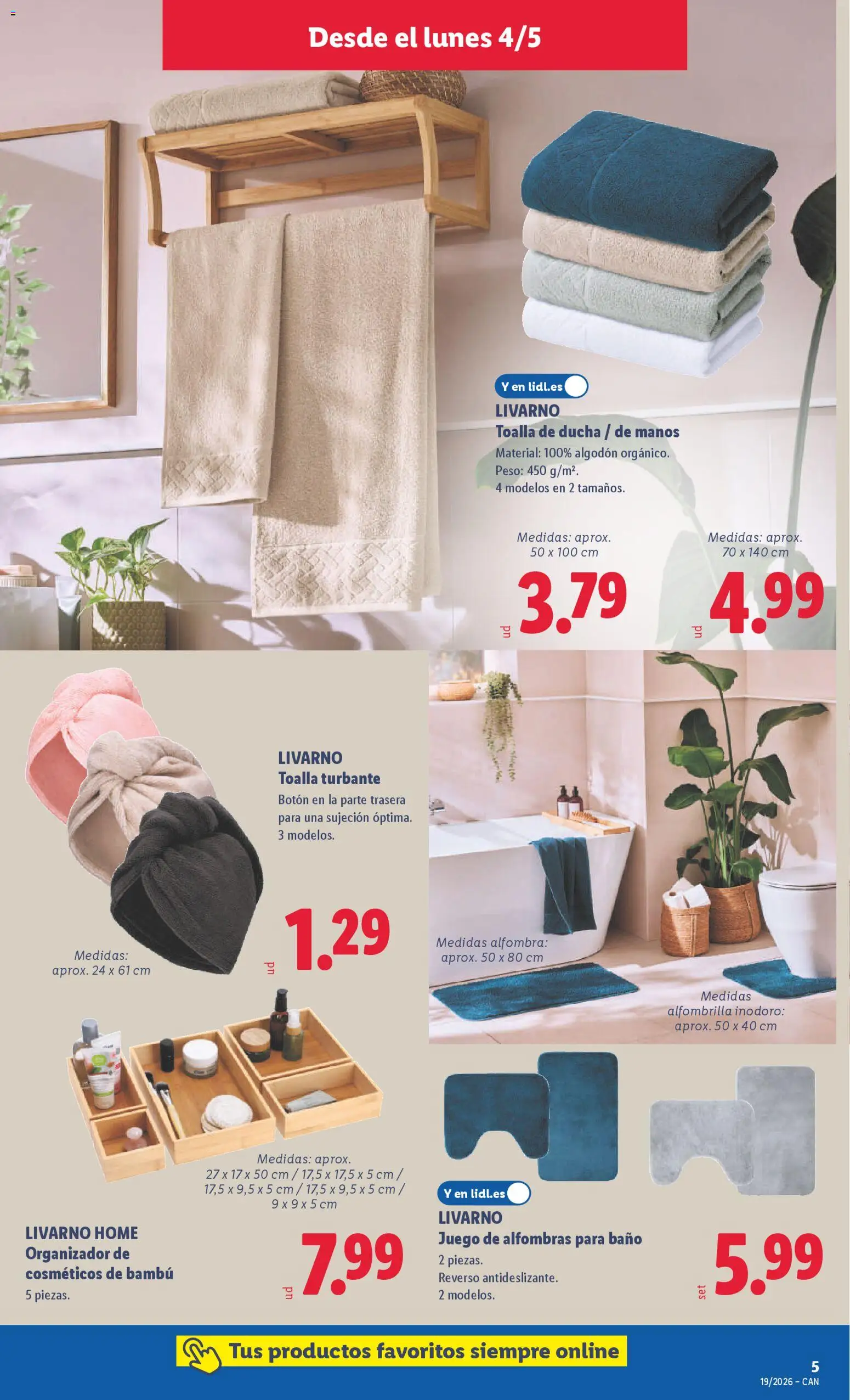Lidl folleto de bazar │ válido desde el 04.05.2026 | Página: 11 | Productos: Alfombrilla, Baño, Ducha, Alfombra
