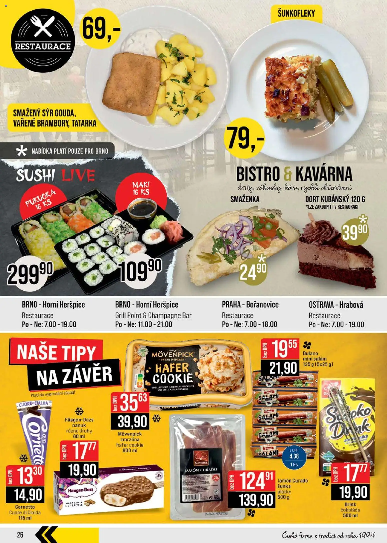 Jip leták - Cash & Carry od 10.12.2025 | Strana: 26 | Produkty: Nanuk, Zmrzlina, Champagne, Smažený sýr