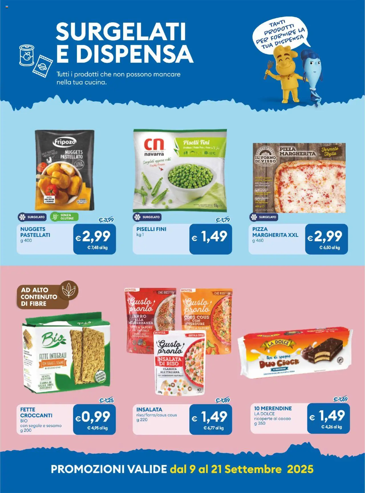 Volantino MD Discount del 09.09.2025 | Pagina: 20 | Prodotti: Pizza, Nuggets, Farina, Merendine