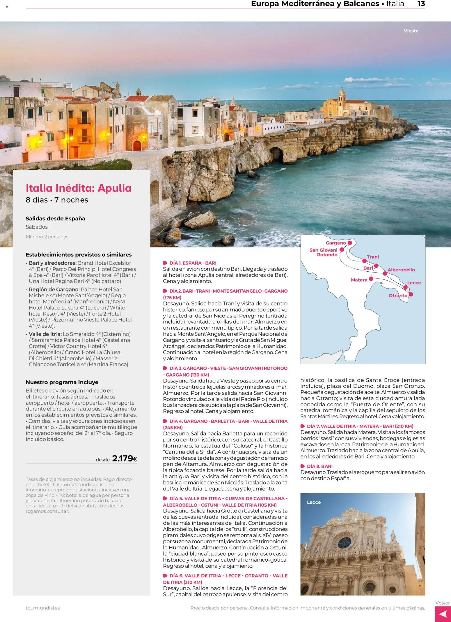 Viajes El Corte Inglés Europa │ válido desde el 01.01.2026 | Página: 13 | Productos: Botella de agua, Aceite, Vino, Ρυζογκοφρέτα