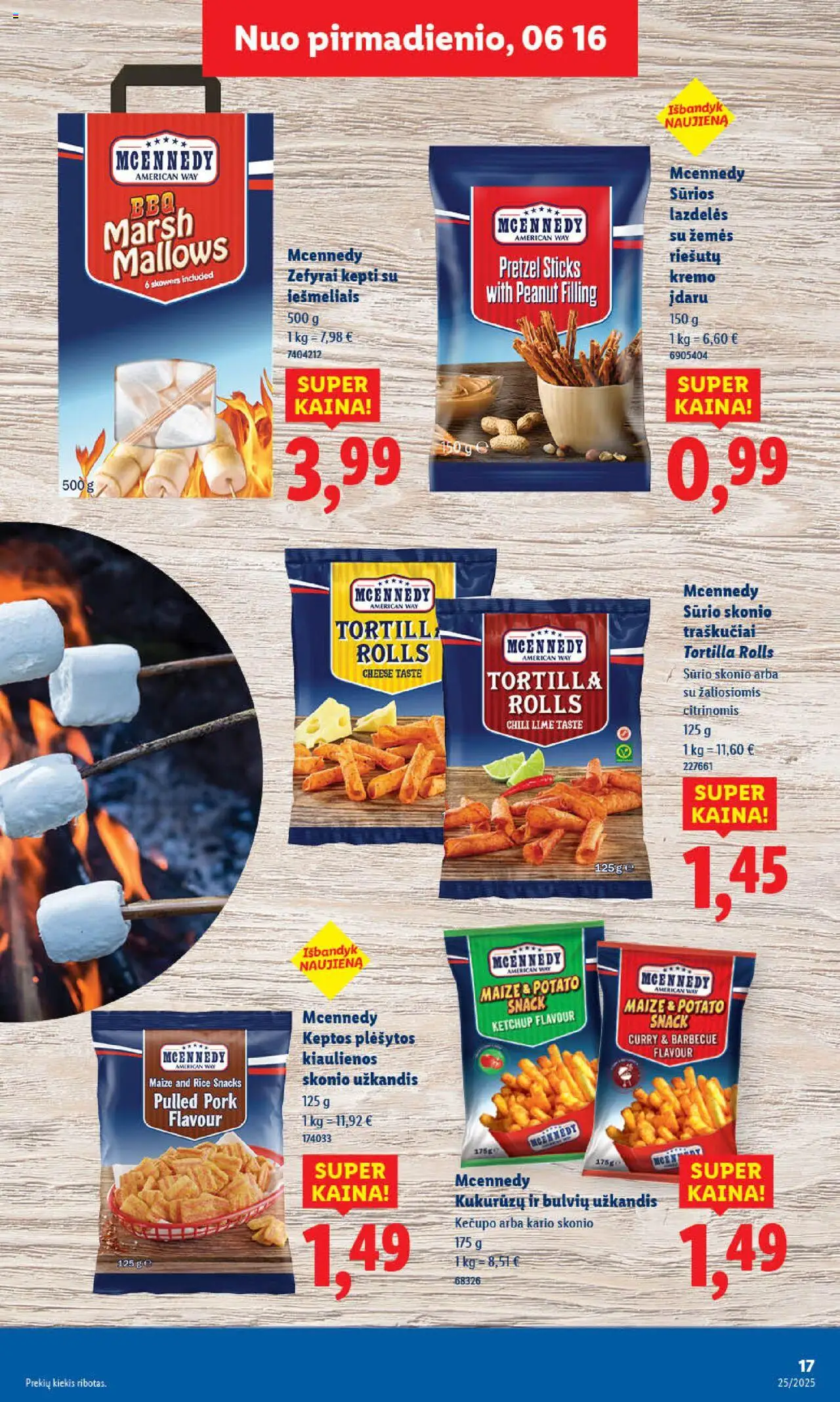 LIDL leidinys│galioja nuo 16.06.2025 | Puslapis: 17 | Prekių: Kiaulienos, Traškučiai
