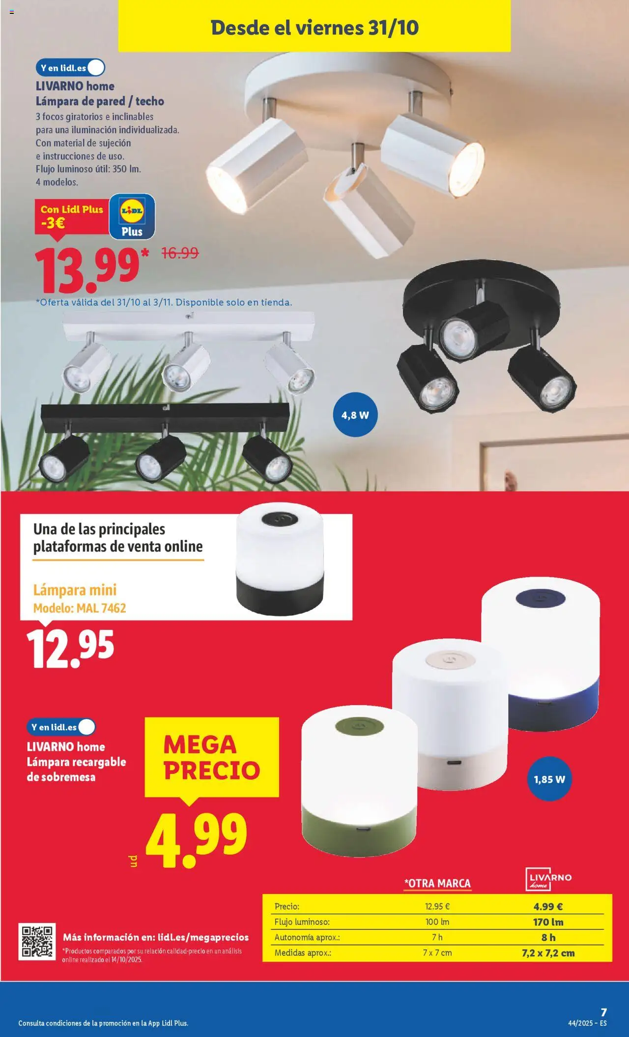 Lidl catálogo de bazar MAD │ válido desde el 27.10.2025 | Página: 11 | Productos: Lámpara de pared, Galette de chaise, Lámpara