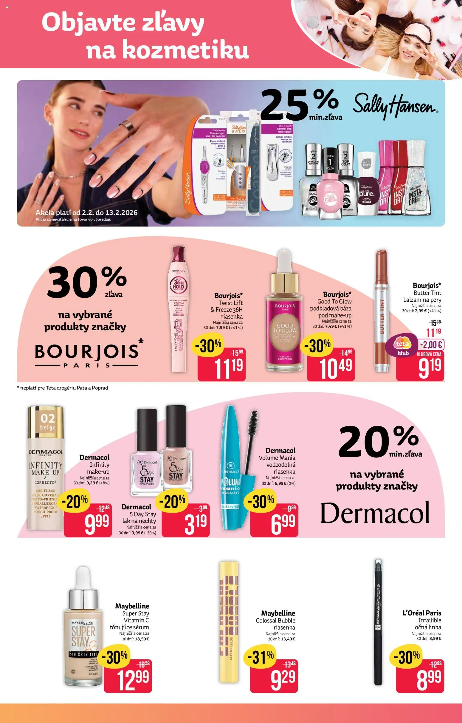 Nové Teta drogerie akcie – leták je platný od 02.02.2026 | Strana: 3 | Produkty: Riasenka, Očná linka, Lak na nechty