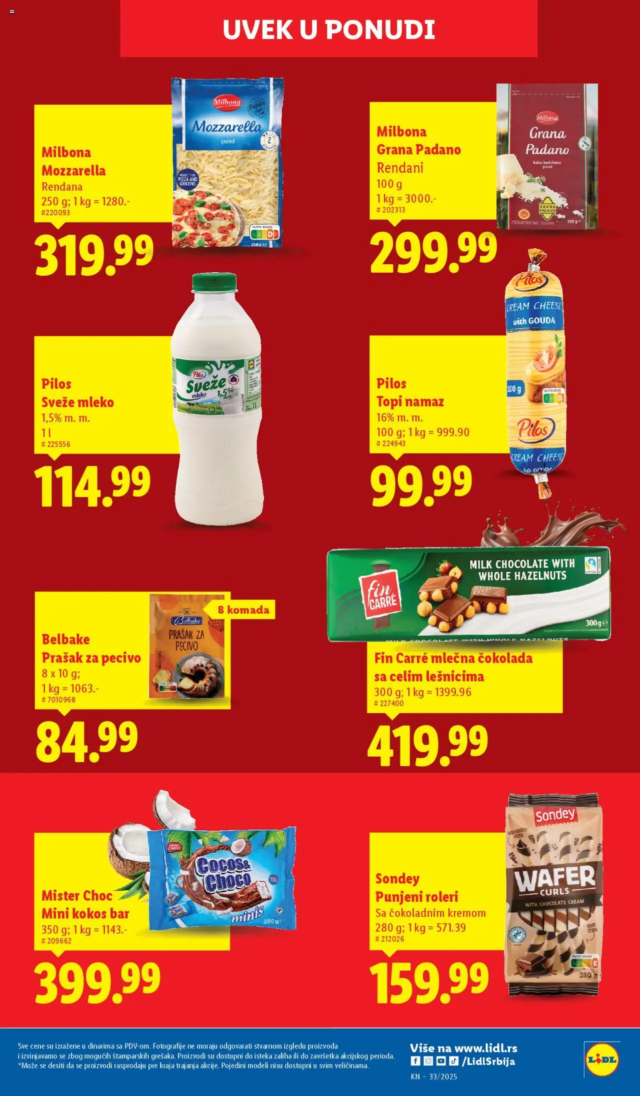 Lidl katalog - važi od 14.08.2025 | Strana: 35 | Proizvode: Sveže mleko, Mleko, Mozzarella, Mlečna čokolada