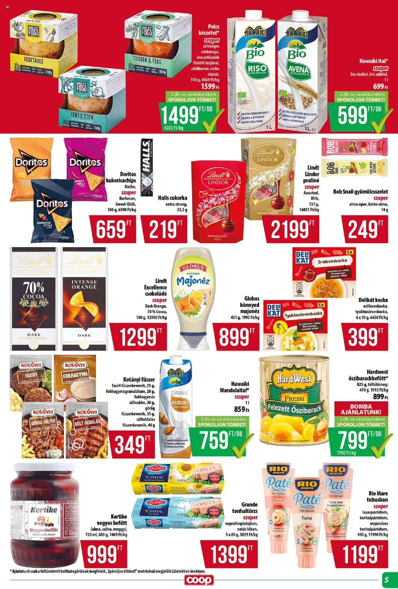 COOP akciós ujság - amely érvényes a következő dátumtól: 18.09.2025 | Oldal: 5 | Termékek: Tonhal, Meggy, Cukorka, Majonéz