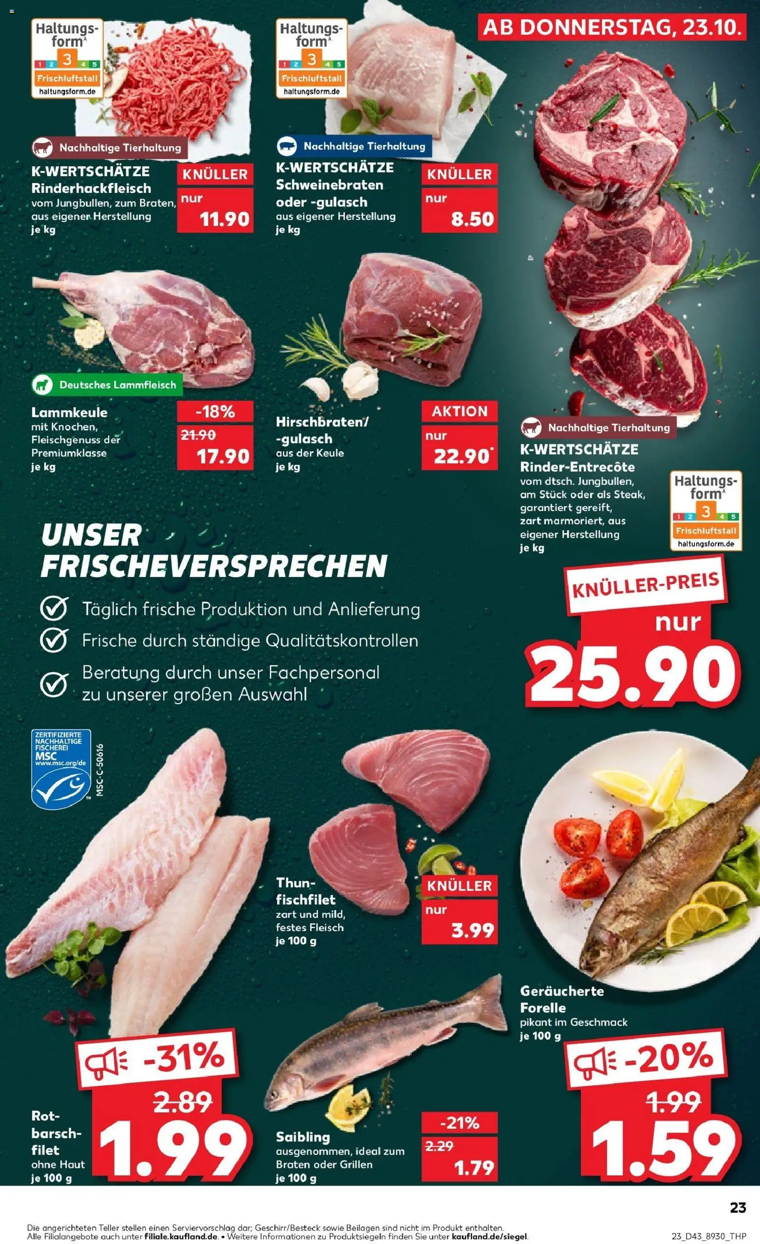 Kaufland prospekt Karlsruhe	 – gültig ab 27.10.2025 | Seite: 23 | Produkte: Lammkeule, Gulasch, Fleisch