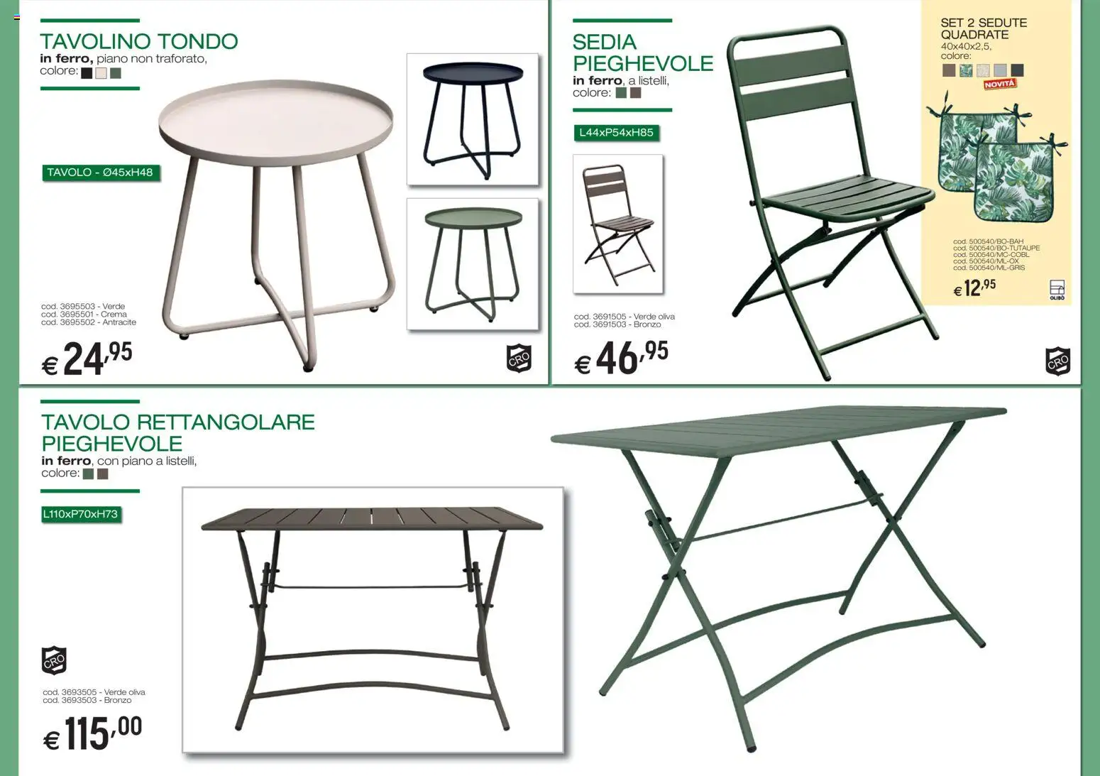 Volantino Brico OK del 05.03.2026 | Pagina: 7 | Prodotti: Tavolino, Crema, Tavolo, Sedia