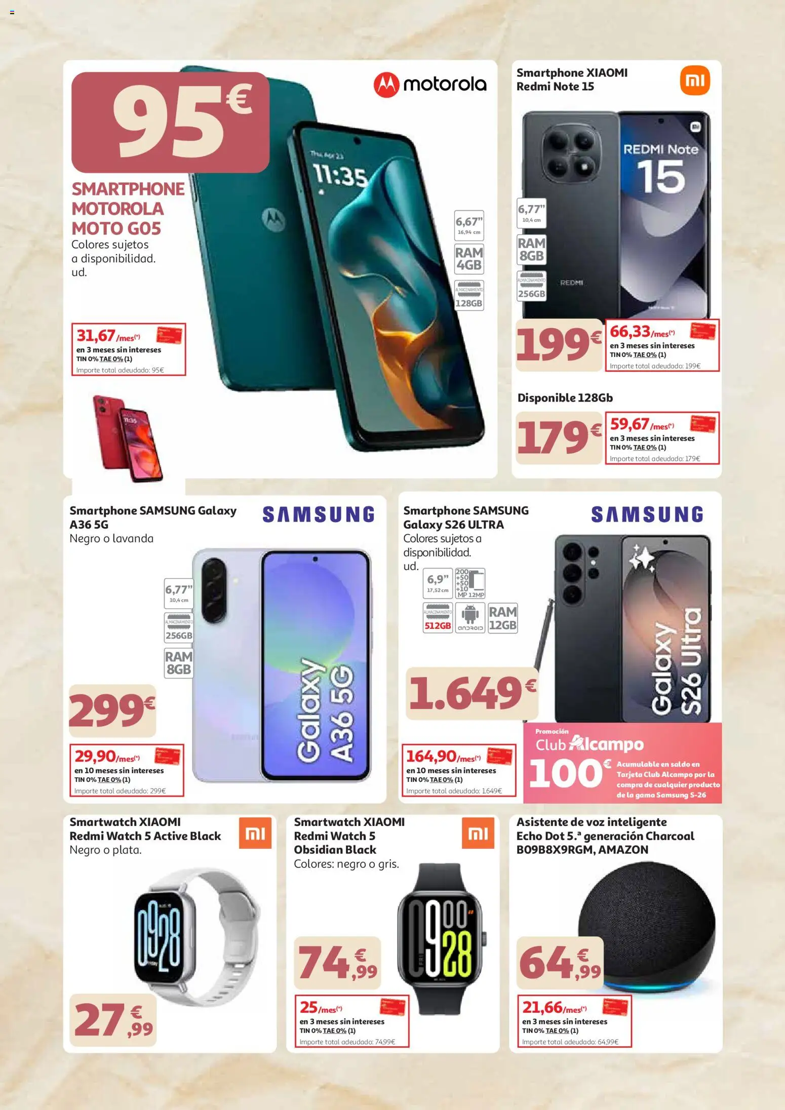 Alcampo - dia de la madre 2026 Canarias │ válido desde el 21.04.2026 | Página: 18 | Productos: Smartphone Samsung, Smartphone Xiaomi, Smartphone