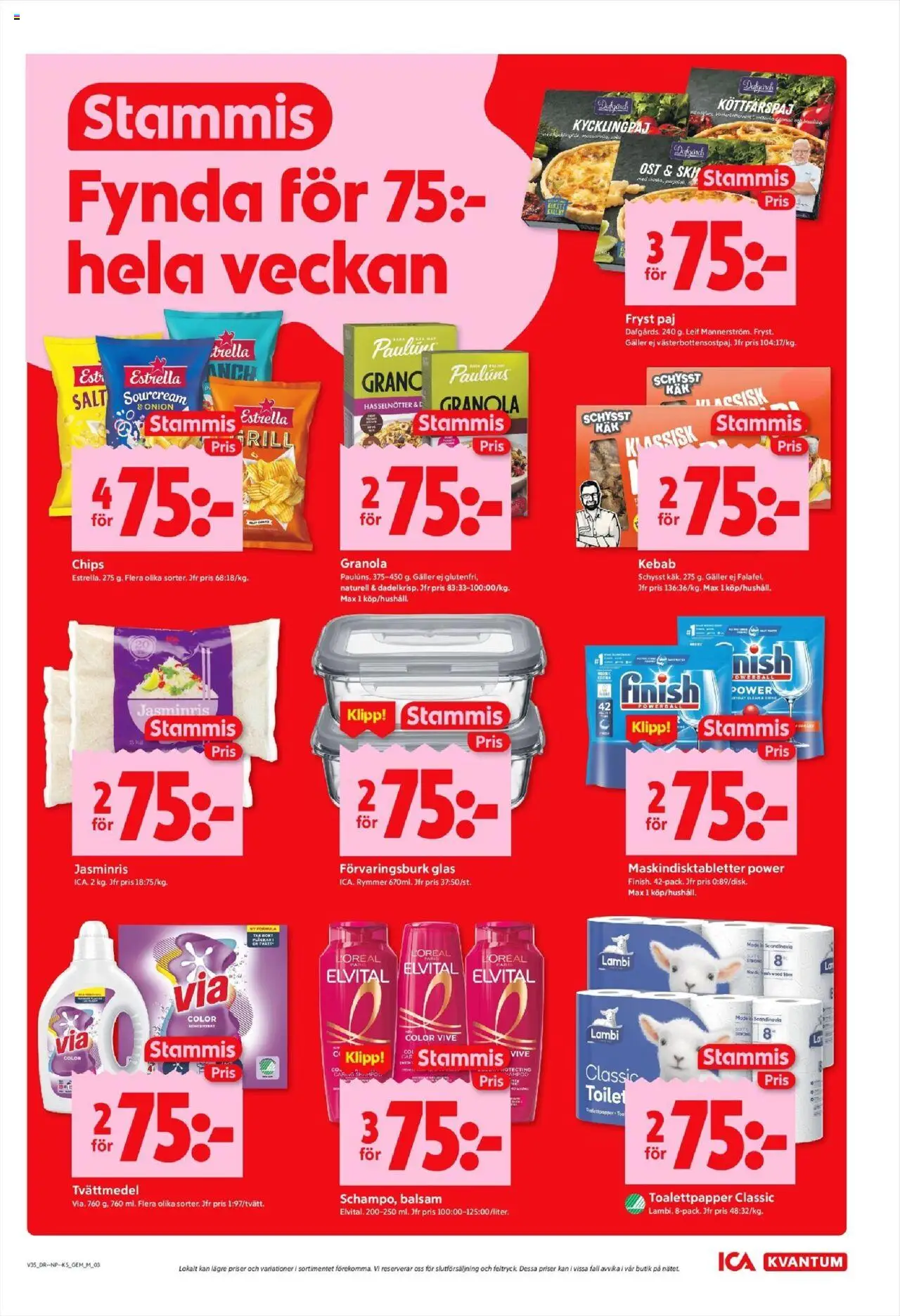 ICA Kvantum reklamblad aktuell från 25.08.2025 | Sida: 3 | Produkter: Balsam, Toalettpapper, Paj, Ost