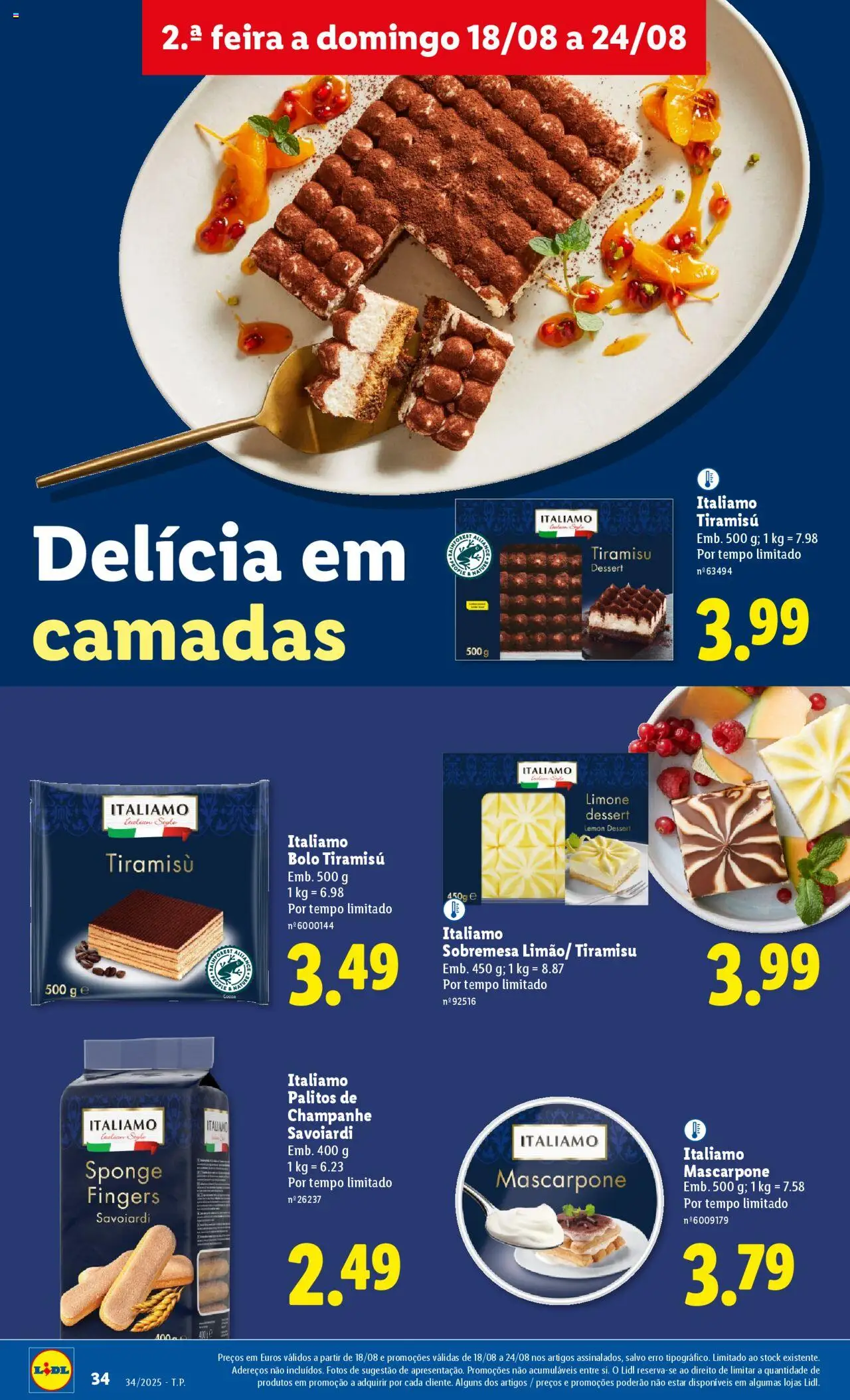 Lidl folheto │ válido de 18.08.2025 | Página: 34 | Produtos: Bolo, Mascarpone