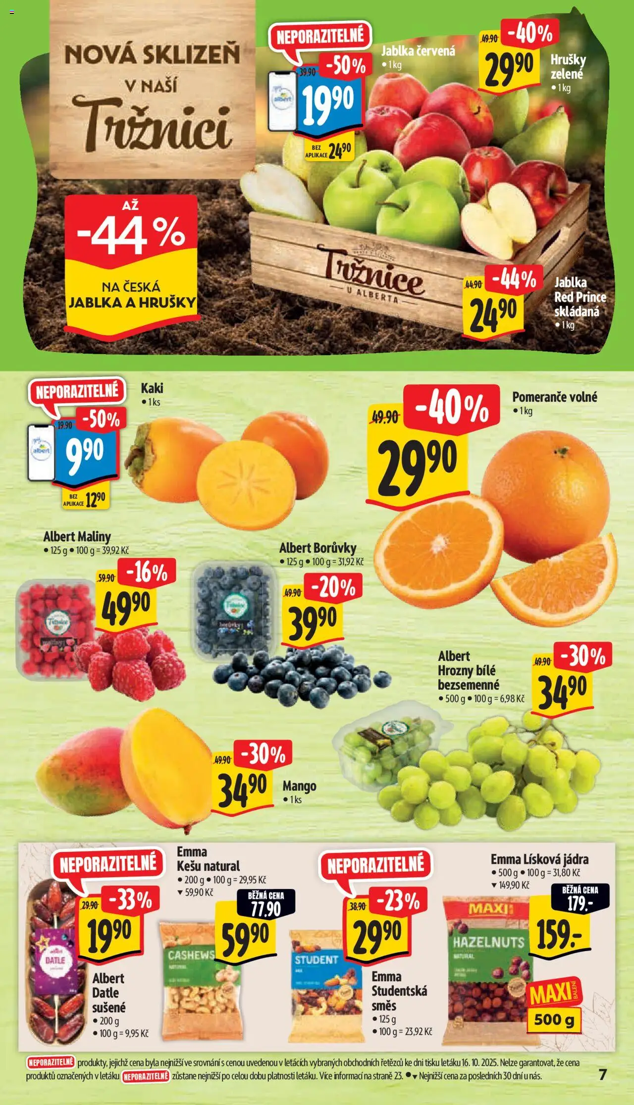 Albert leták - Supermarket od 22.10.2025 | Strana: 14 | Produkty: Mango, Pomeranče, Hrušky, Hrozny