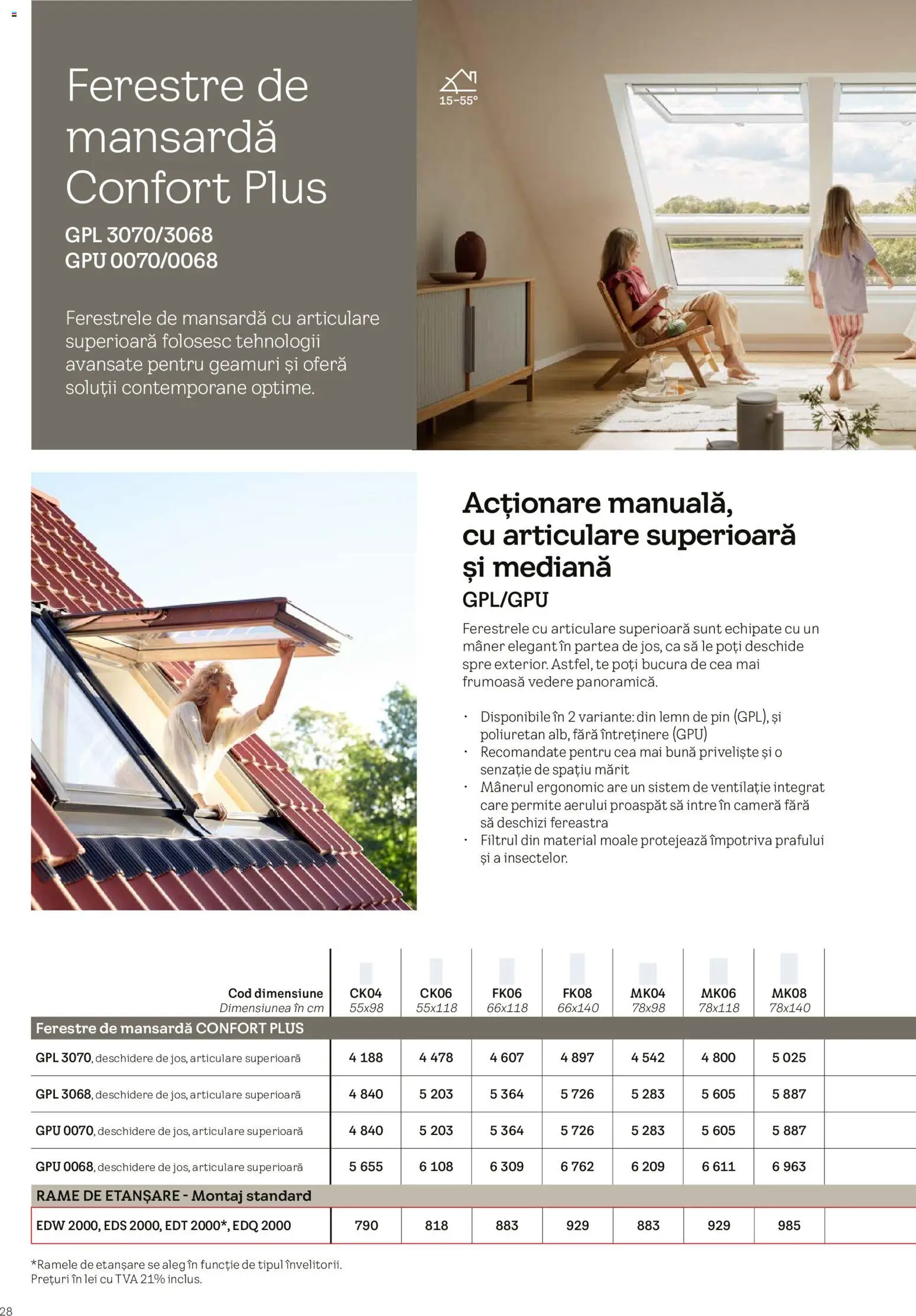 Noul catalog Velux – valabil de la 03.02.2026 | Pagină: 28 | Produse: Cameră, Fereastră, Mâner