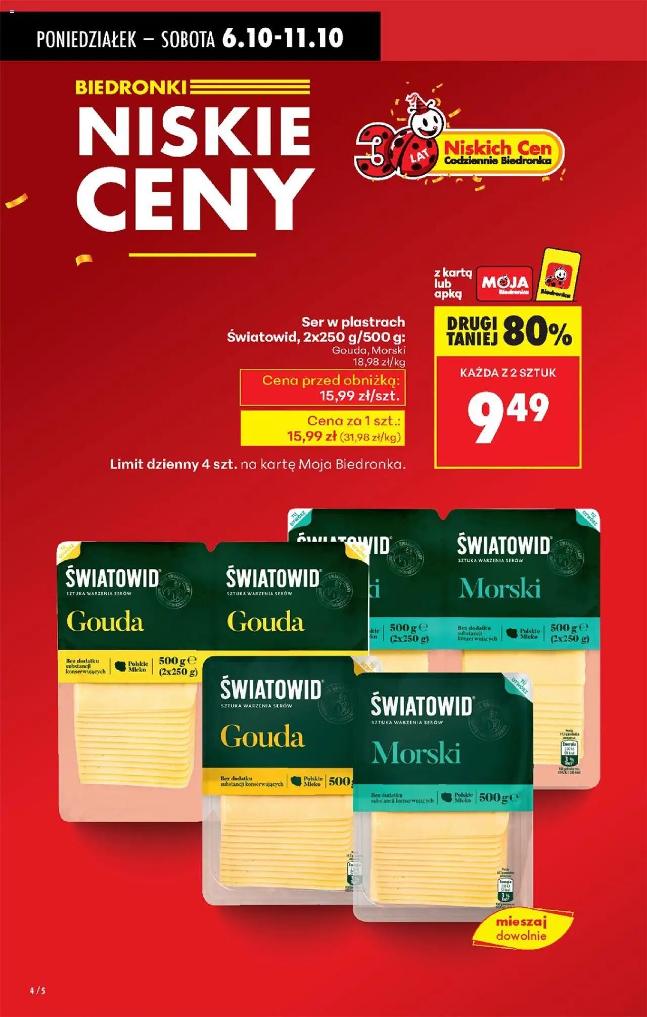 Biedronka gazetka od 06.10.2025 | Strona: 6 | Produkty: Karta, Mleko, Ser