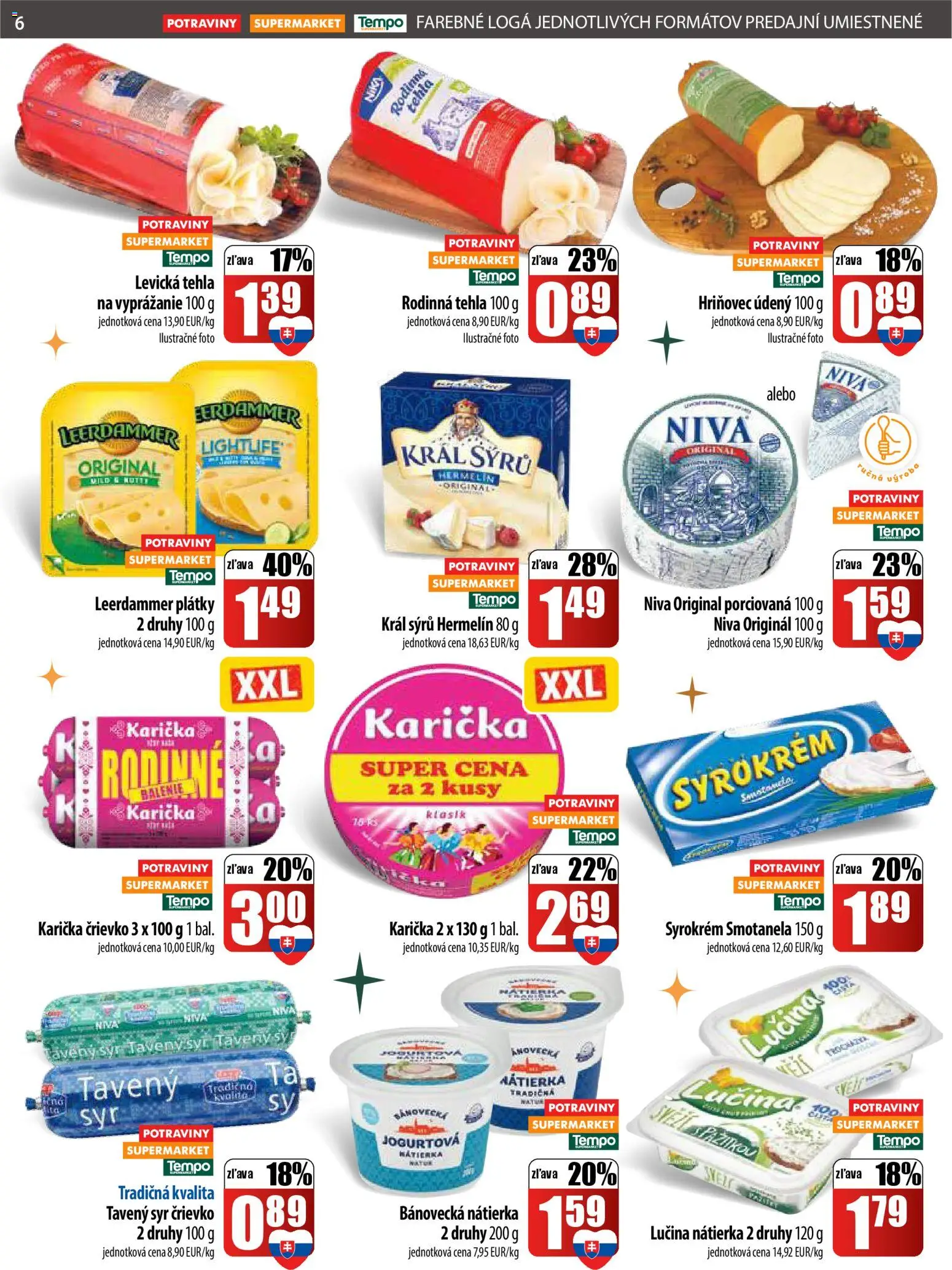 Nové COOP Jednota akcie – leták je platný od 22.12.2025 | Strana: 6 | Produkty: Syr