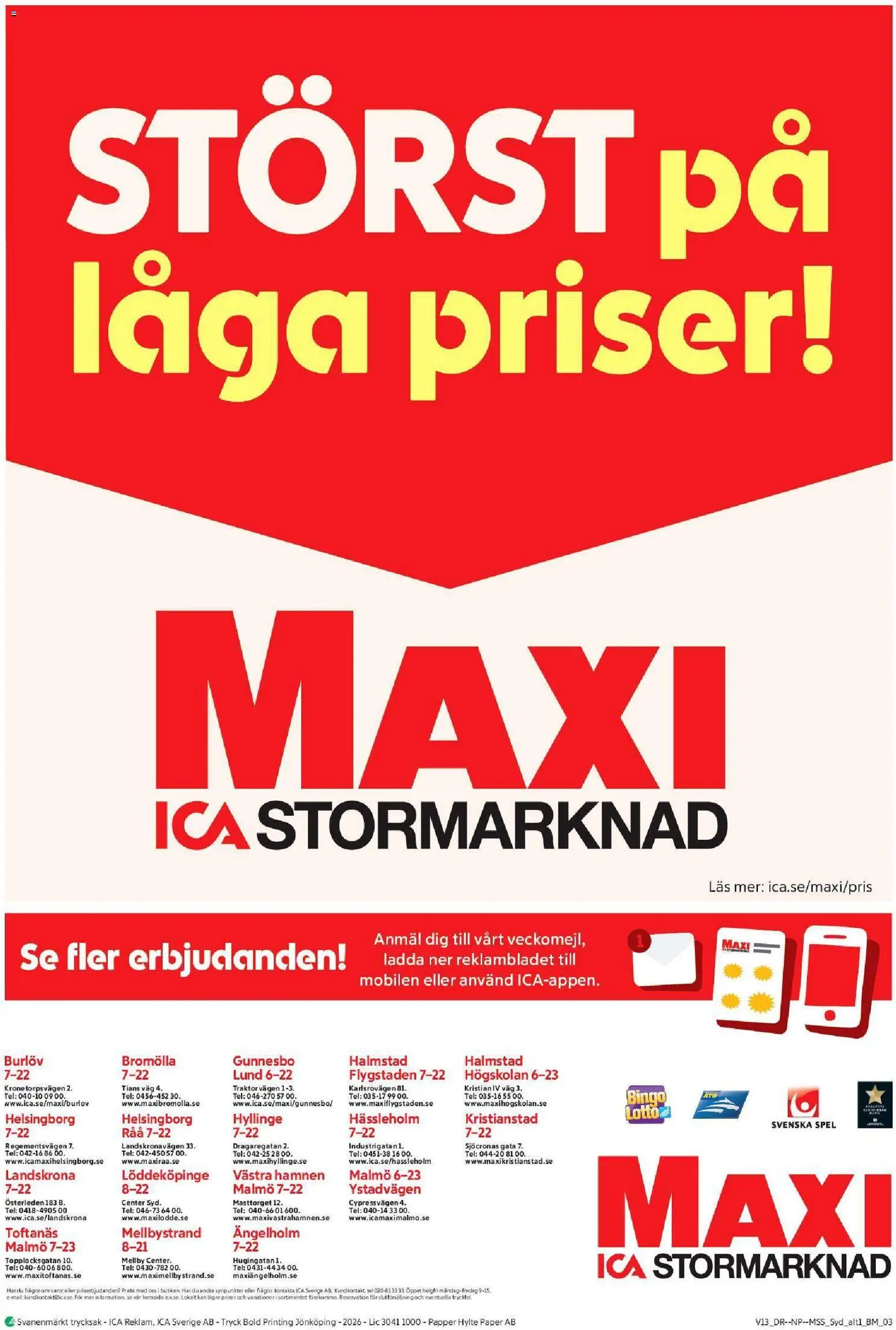 ICA Maxi reklamblad aktuell från 23.03.2026 | Sida: 18 | Produkter: Papper, Spel